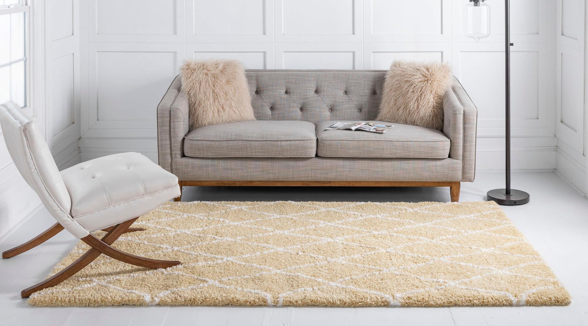 Myflair Möbel & Accessoires Hochflor-Teppich »Temara Shag Lagerräumung«, rechteckig, 51 mm Höhe, gewebt, Rauten Design, weich & kuschelig