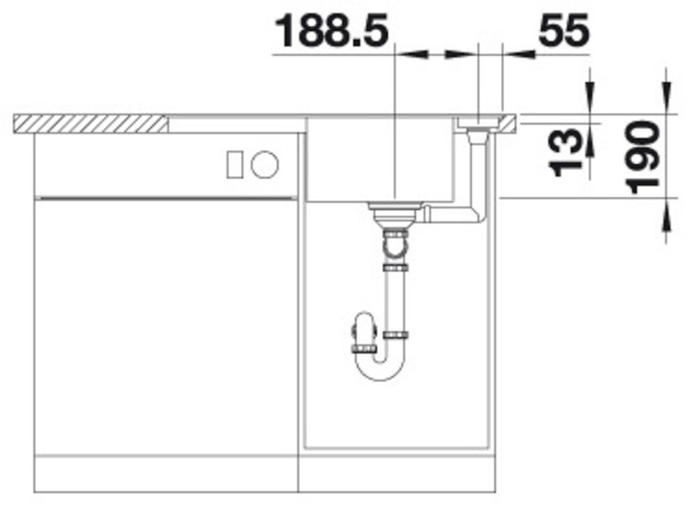 Blanco Granitspüle »AXIA III 45 S-F«, inklusive gratis Glasschneidebrett