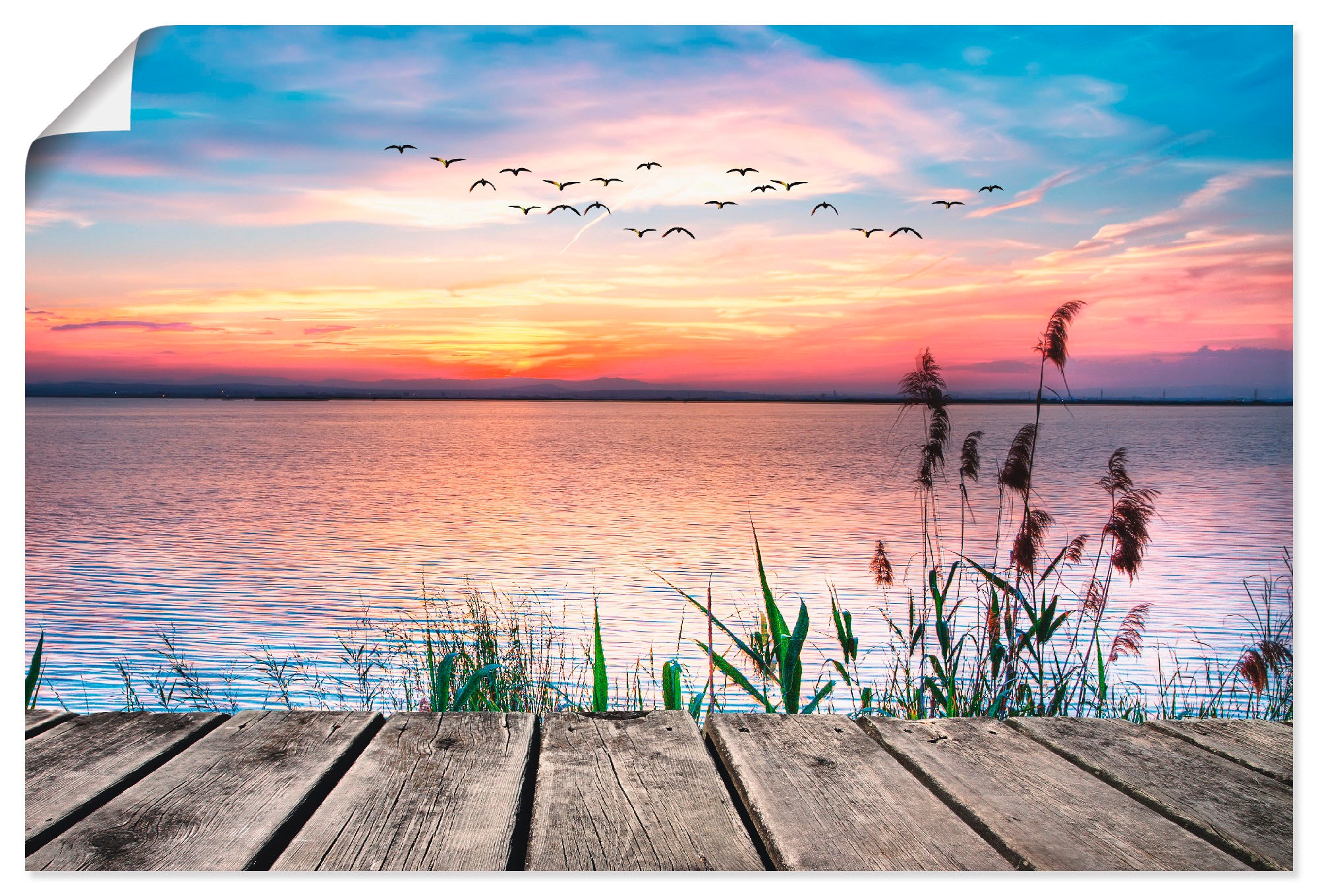 Artland Wandbild »Der in als Farben in Alubild, (1 der oder St.), Leinwandbild, versch. Poster kaufen Wolken«, Gewässer, | BAUR den Größen Wandaufkleber See