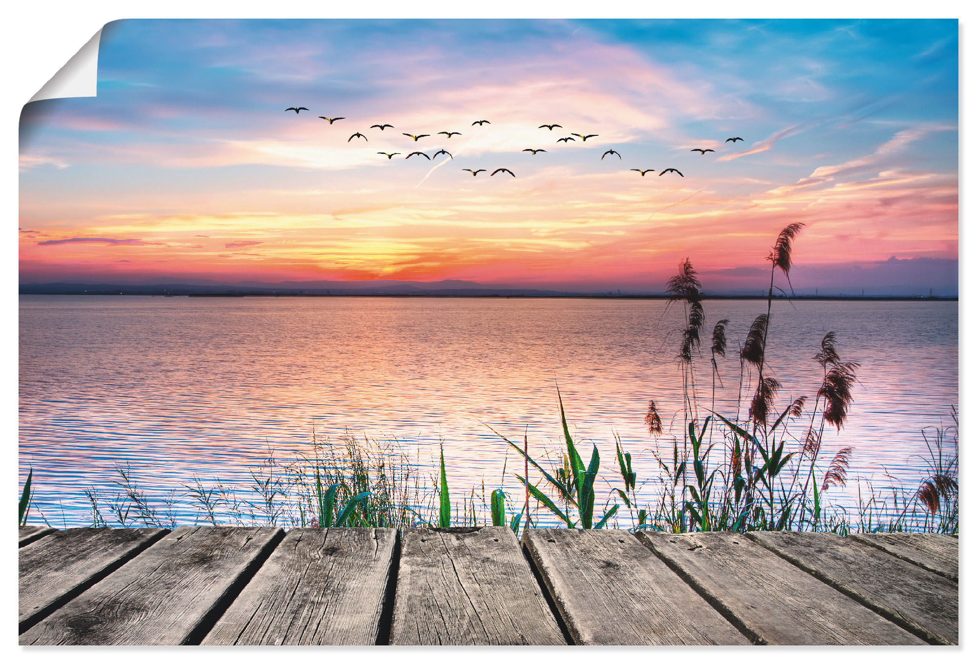 Artland Wandbild "Der See in den Farben der Wolken" Gewässer 1 Stk. tlg. als Alubild, Leinwandbild, Poster in verschied. Größen