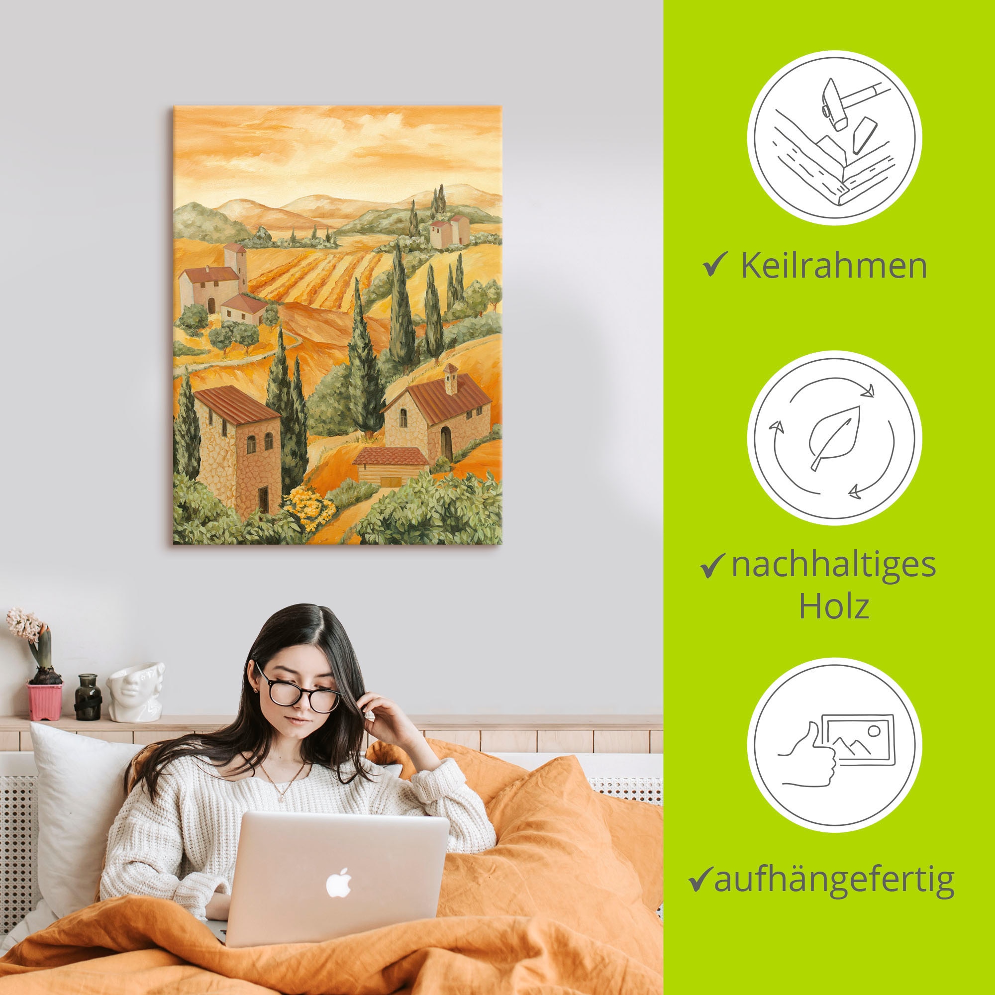 Artland Wandbild »Italien Toscana«, Europa, (1 St.), als Alubild, Outdoorbild, Leinwandbild, Poster in verschied. Größen