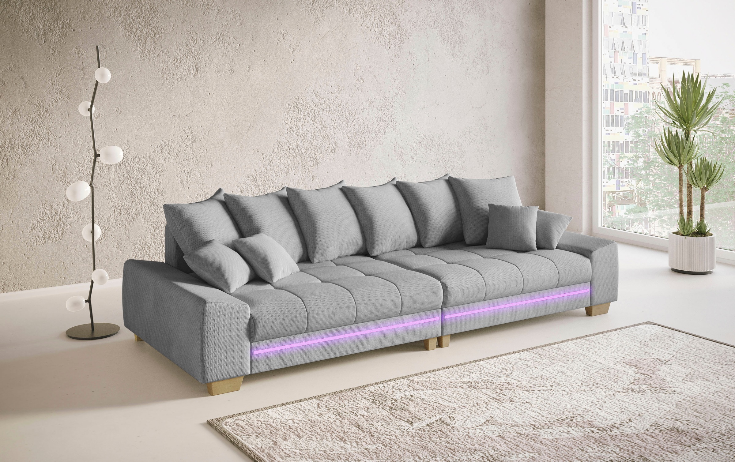 Mr. Couch Big-Sofa "Nikita II" mit RGB-LED Beleuchtung, Kaltschaumpolsterun günstig online kaufen
