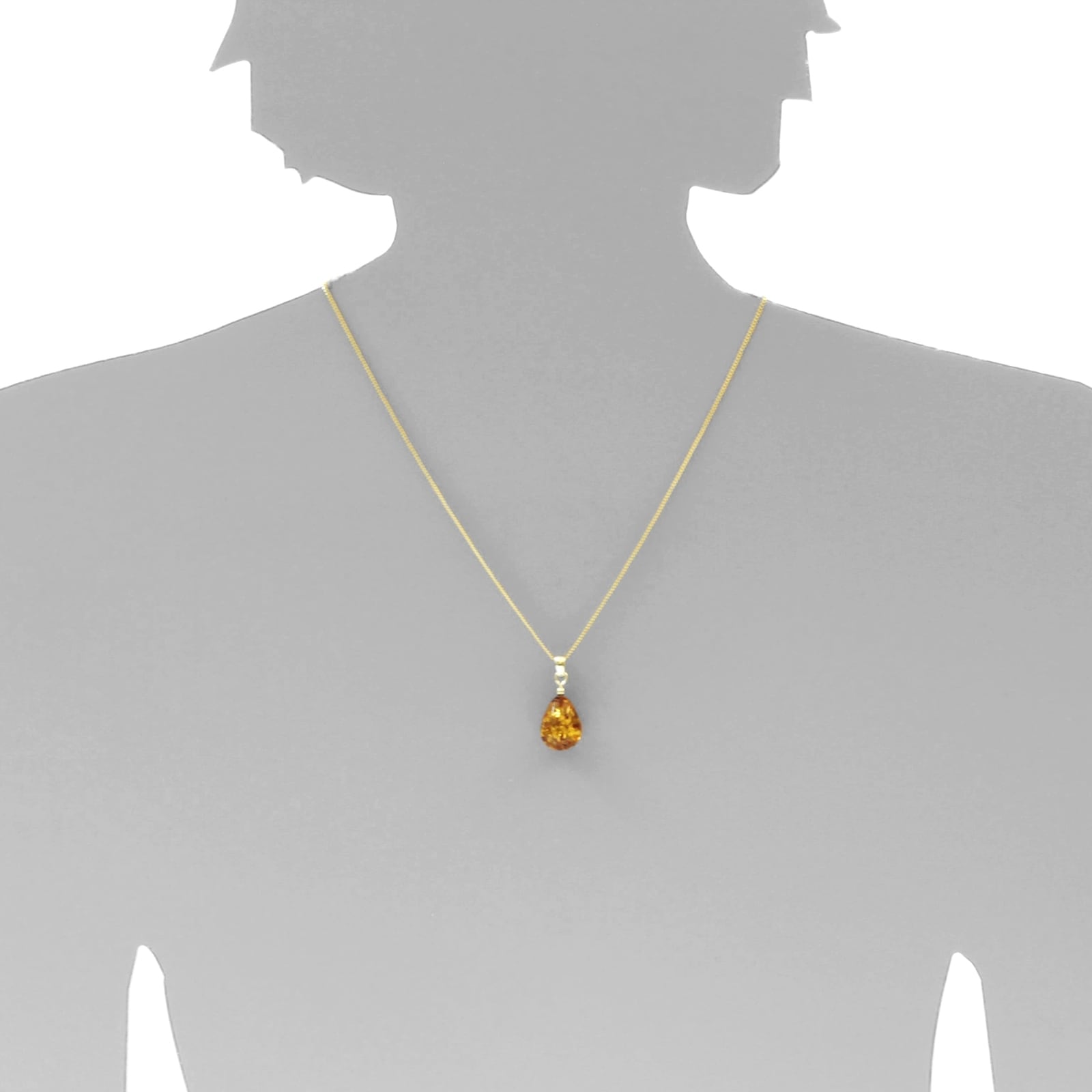 OSTSEE-SCHMUCK Kettenanhänger »Ostsee-Schmuck Anhänger Tropfen ca. 20 mm lang - Gold 585/000«, (1 tlg.)