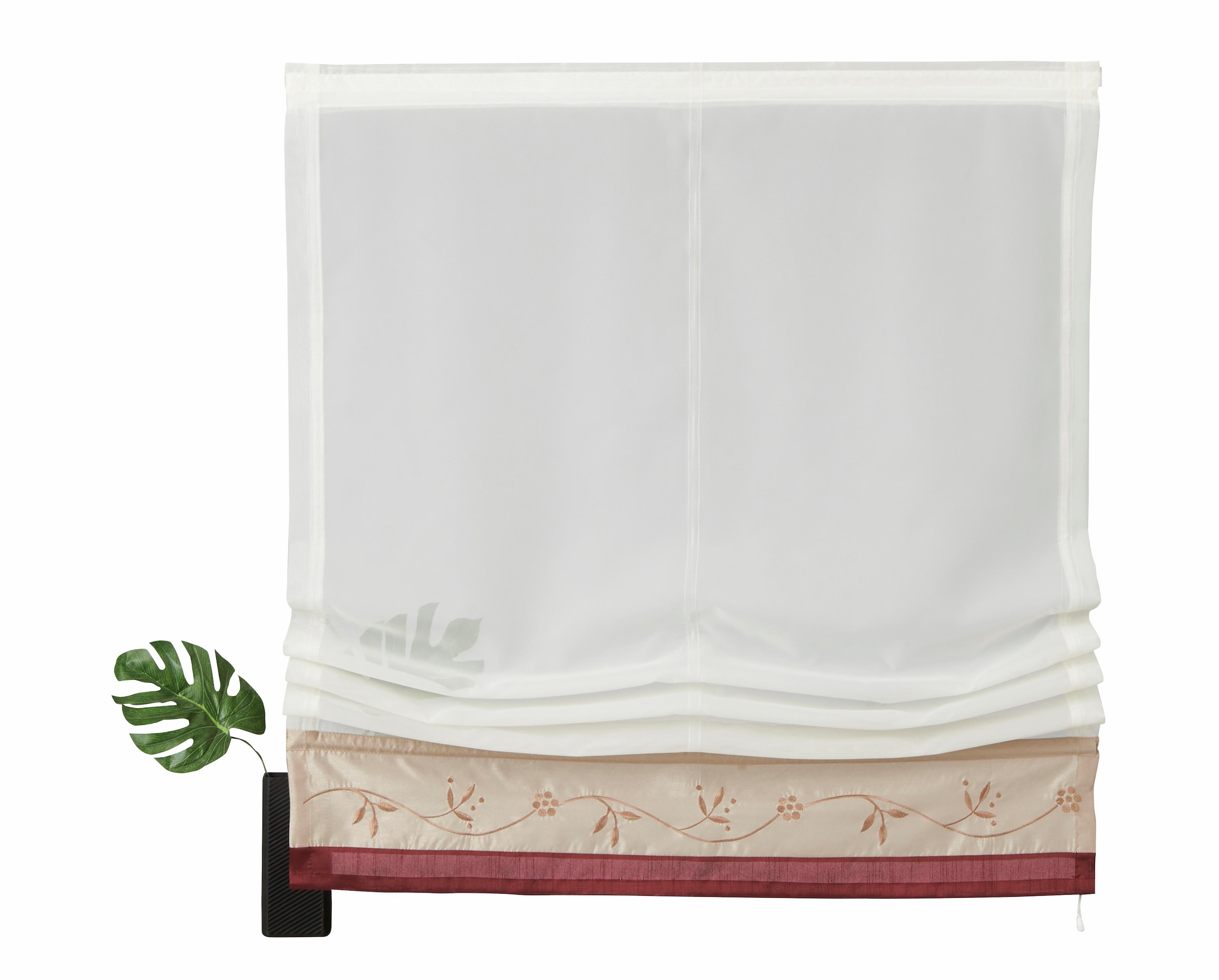 Raffrollo BAUR Polyester home Klettband, Transparent, mit | Bestickt, »Sorel«, my