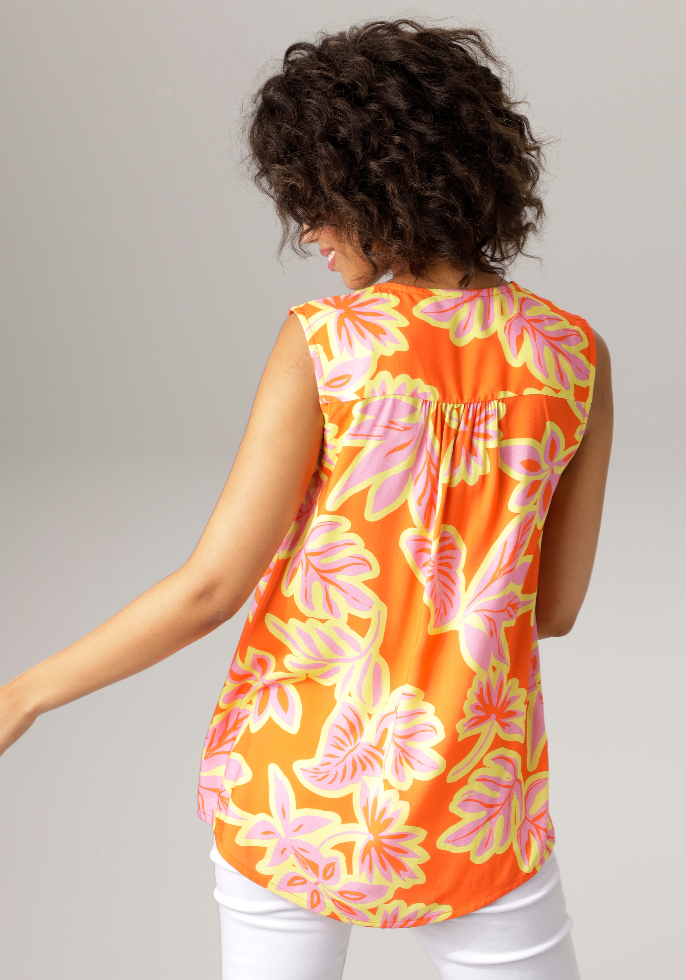 Aniston CASUAL Blusentop, mit farbintensivem, großflächigem Blätter-Druck  für bestellen | BAUR