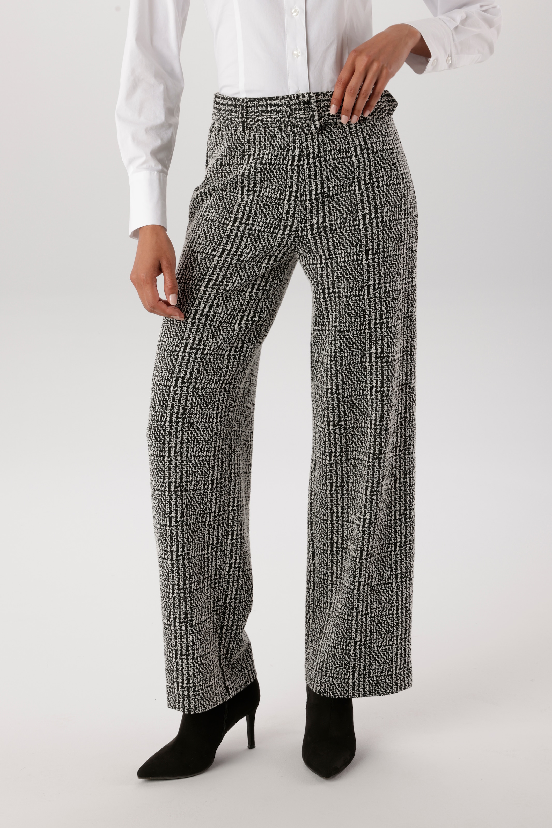 Aniston SELECTED Schlupfhose mit Gürtel im gleichen Karomuster-Design - NEUE KOLLEKTION