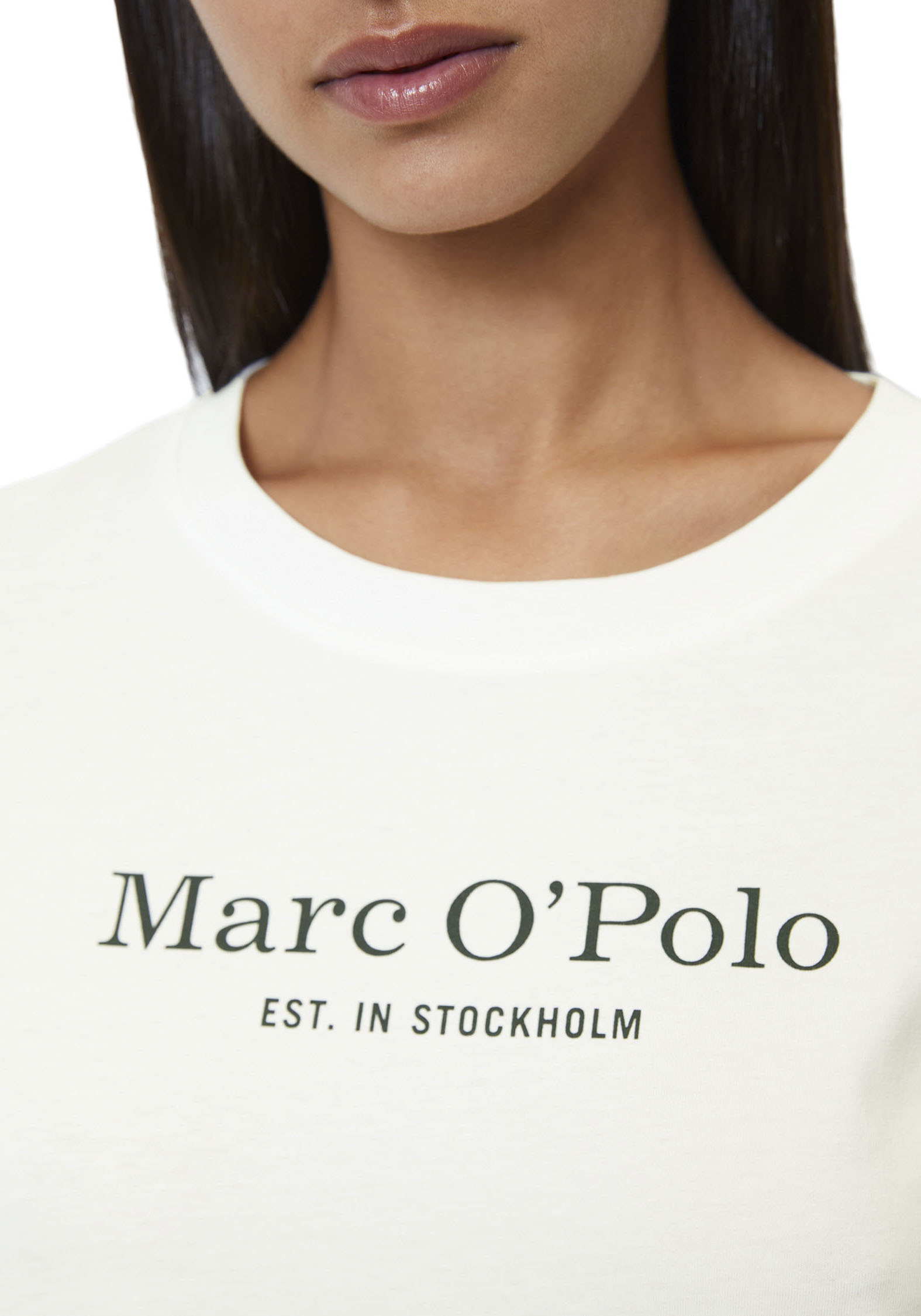 Thumbnail - Marc OPolo Unterziehshirt "Mix & Match Cotton-Woven", mit Logoprint auf der Brust