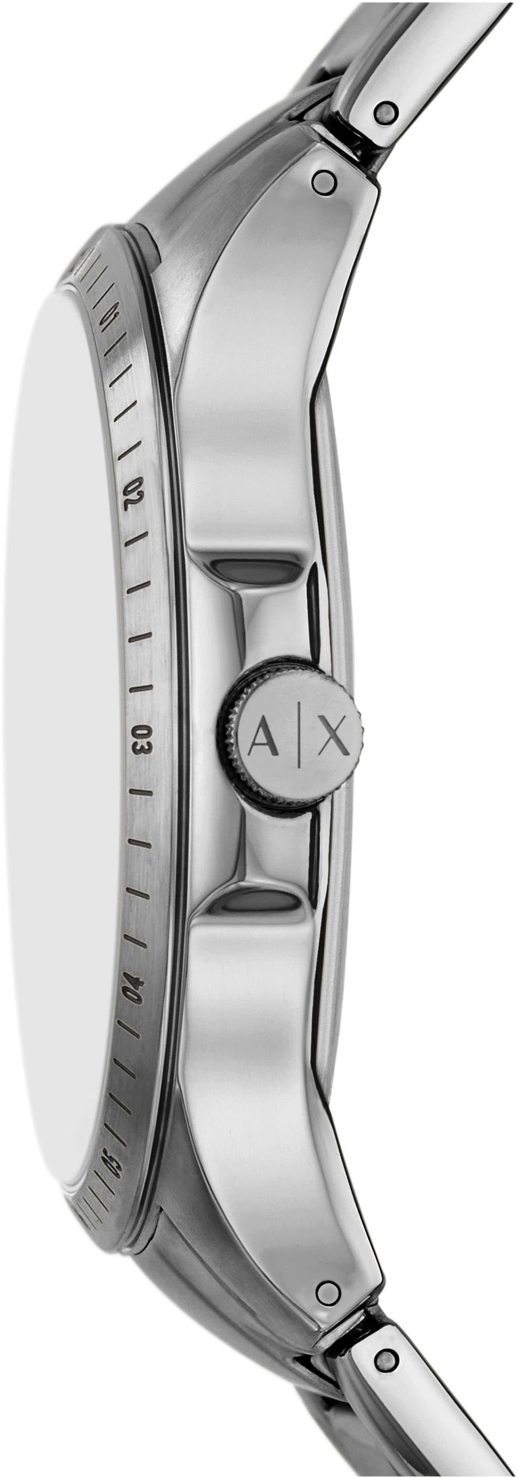 ARMANI EXCHANGE Multifunktionsuhr, Armbanduhr, Herrenuhr, Edelstahlarmband, analog, Tag, Wochentag