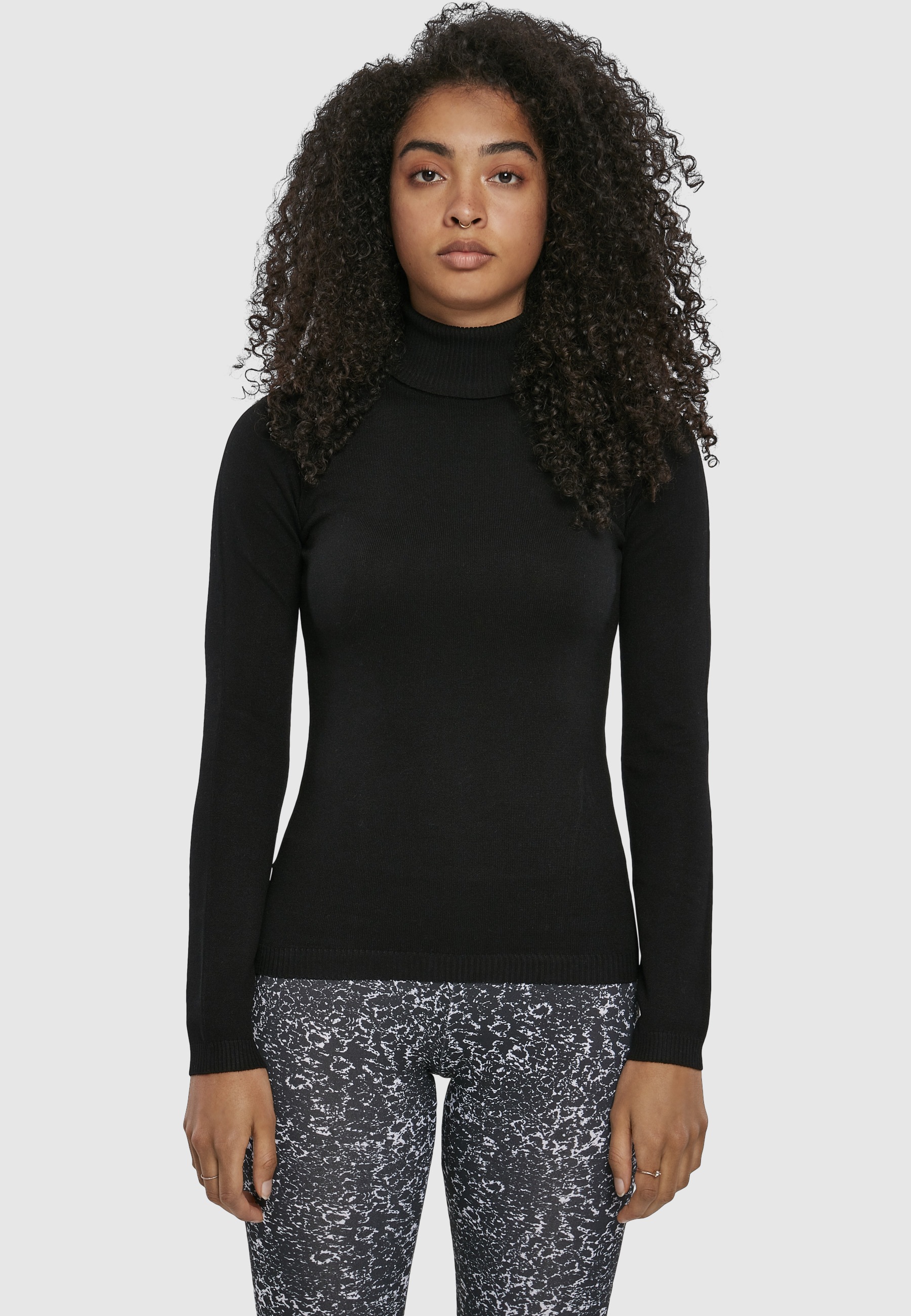 URBAN CLASSICS Fleecepullover »Urban Classics Damen Ladies Basic Turtleneck Sweater«, 1 Stk.
