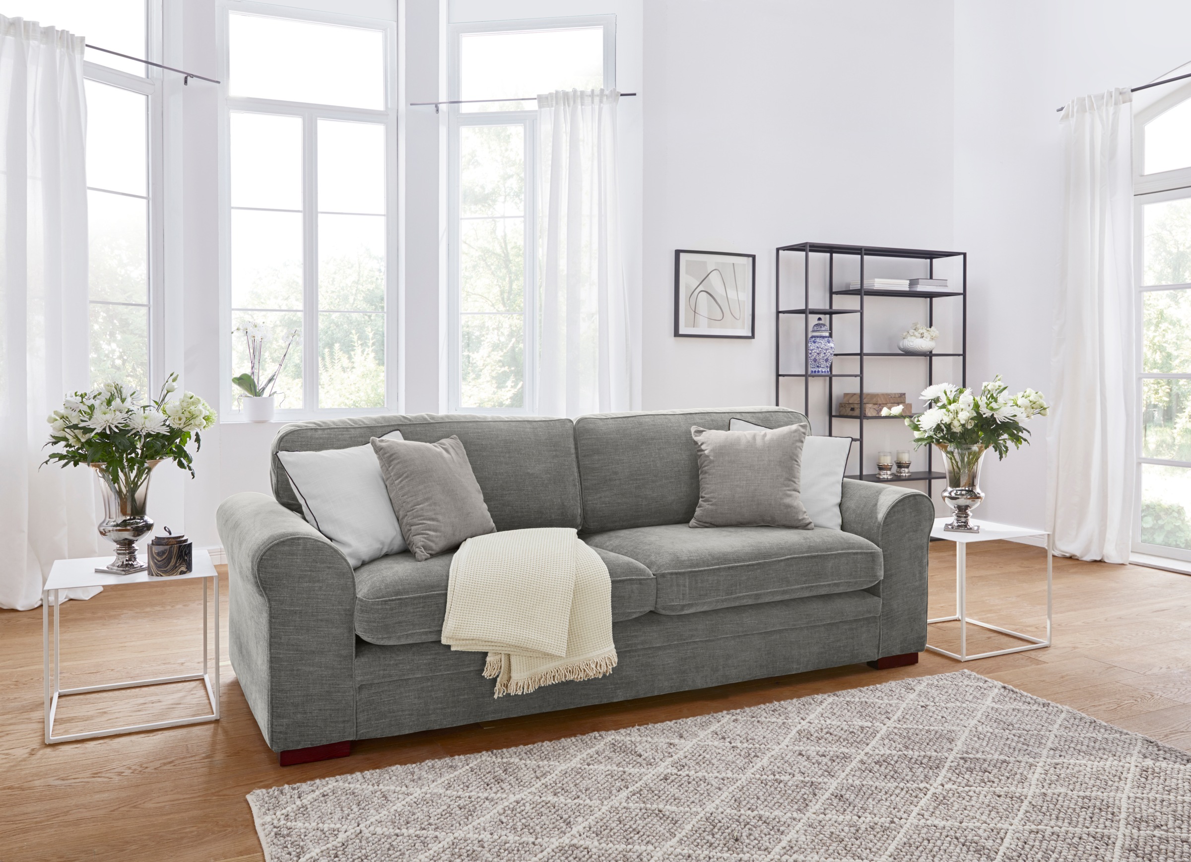 Home affaire 3-Sitzer »Broughton«, weicher Sitzkomfort, incl. 2 Zierkissen, Keder