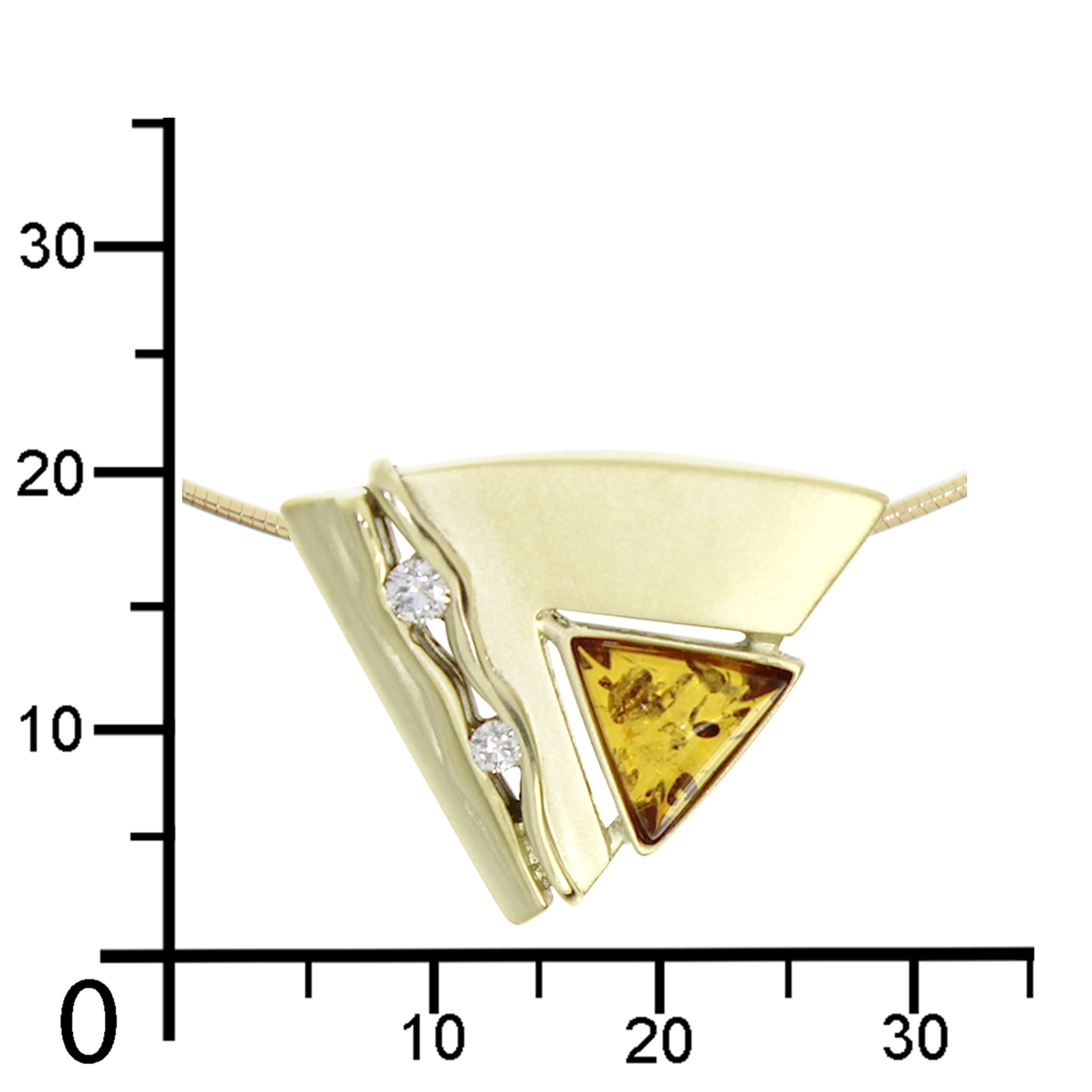 OSTSEE-SCHMUCK Kette mit Anhänger »- Gleiter-Benita - Silber 925/000, vergoldet - Bernstein/Zirk.«