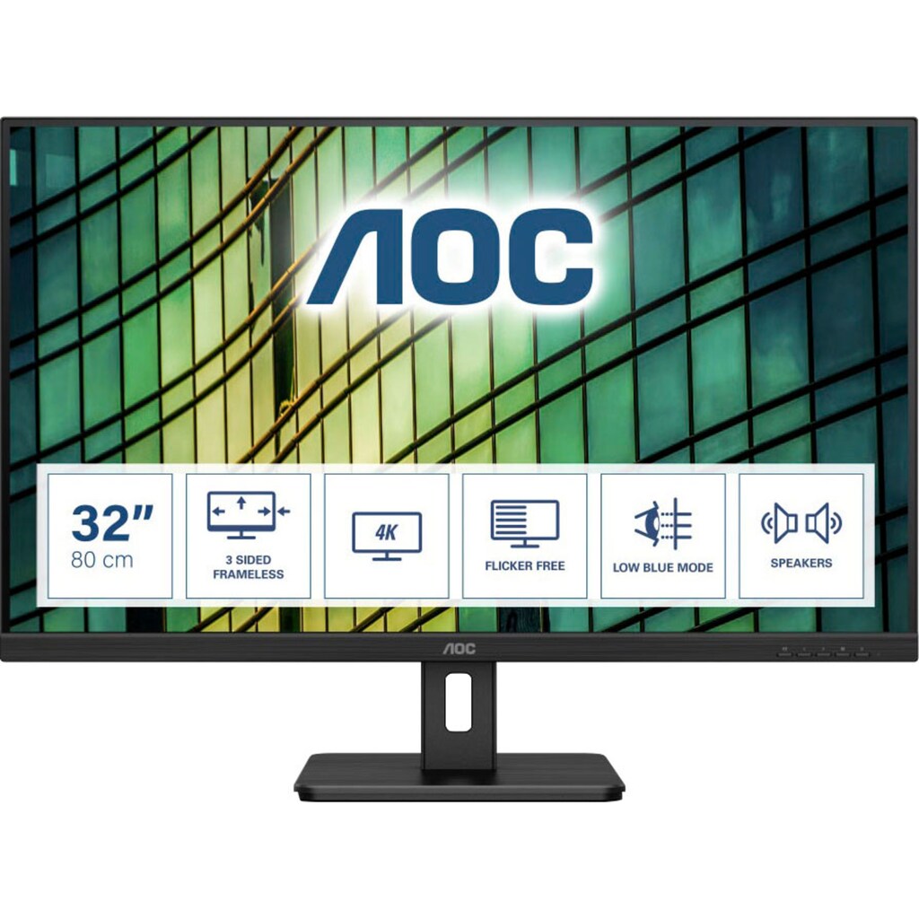 AOC LED-Monitor »U32E2N«, 80 cm/32 Zoll, 3840 x 2160 px, 4K Ultra HD, 4 ms Reaktionszeit, 60 Hz