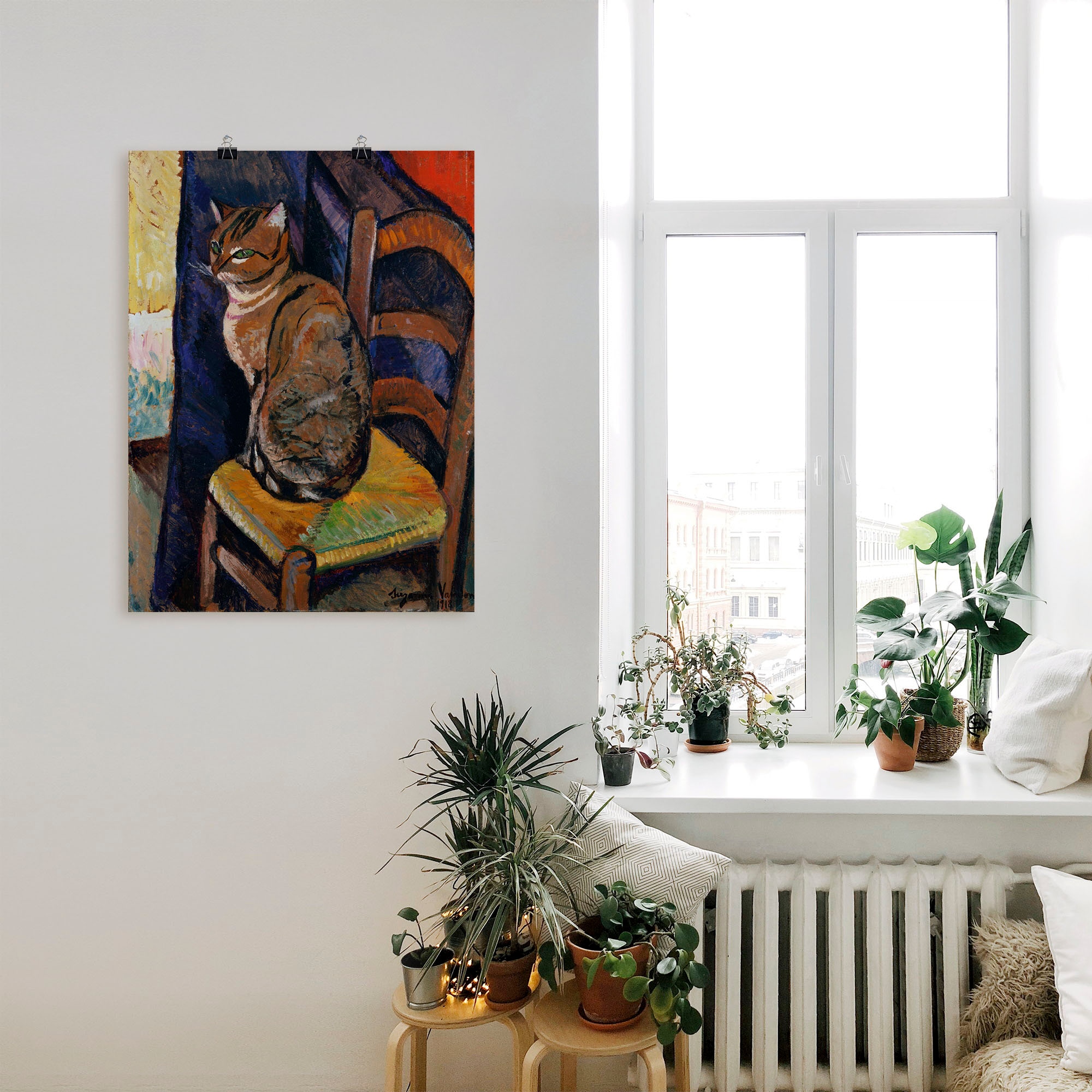 Artland Wandbild »Skizze Stuhl sitzende Katze.«, Haustiere, (1 St.), als Leinwandbild, Poster, Wandaufkleber in verschied. Größen