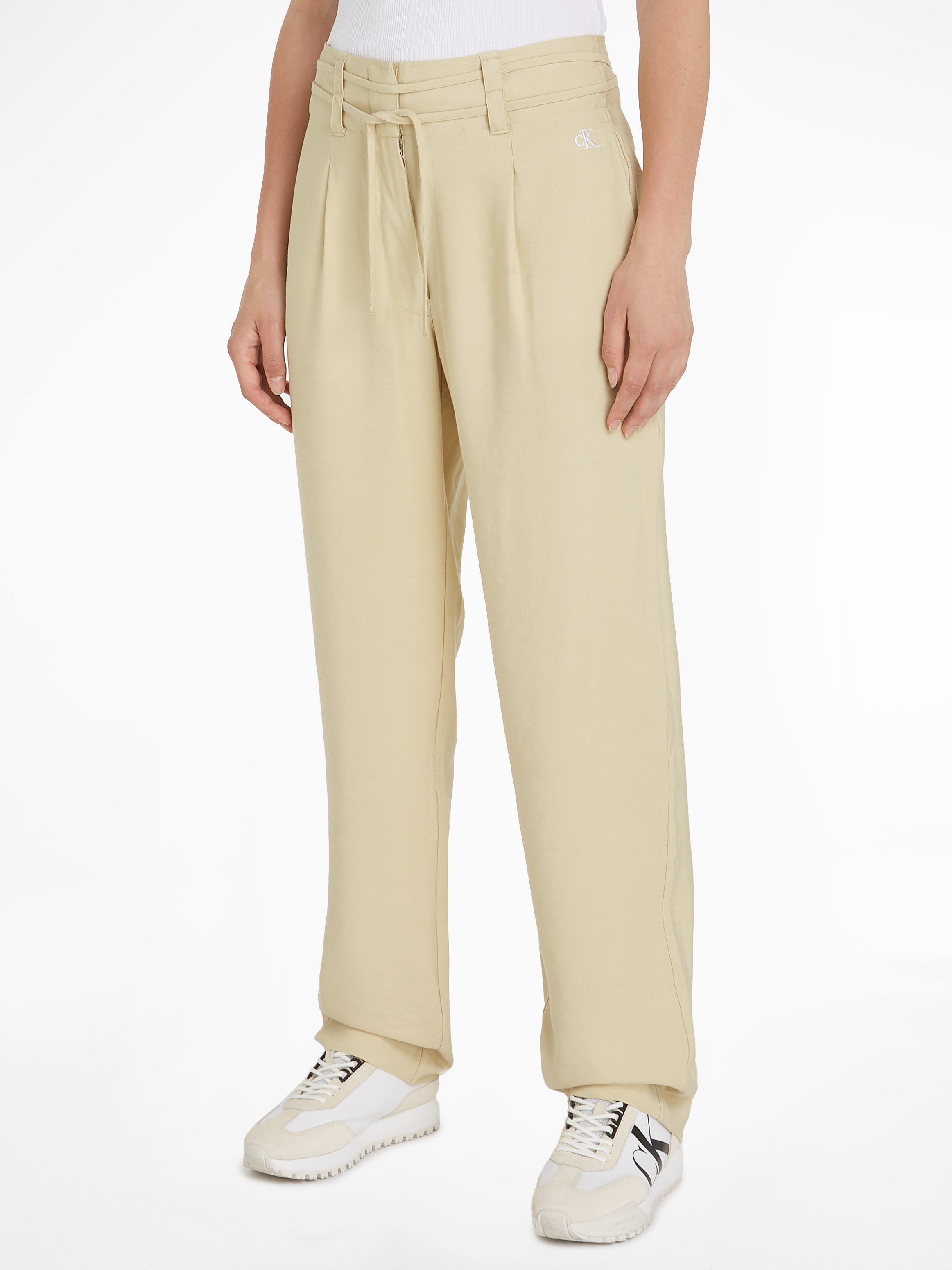 Calvin Klein Jeans Webhose "WAIST TIES TAPERED TWILL PANT", mit Logomarkenlabel