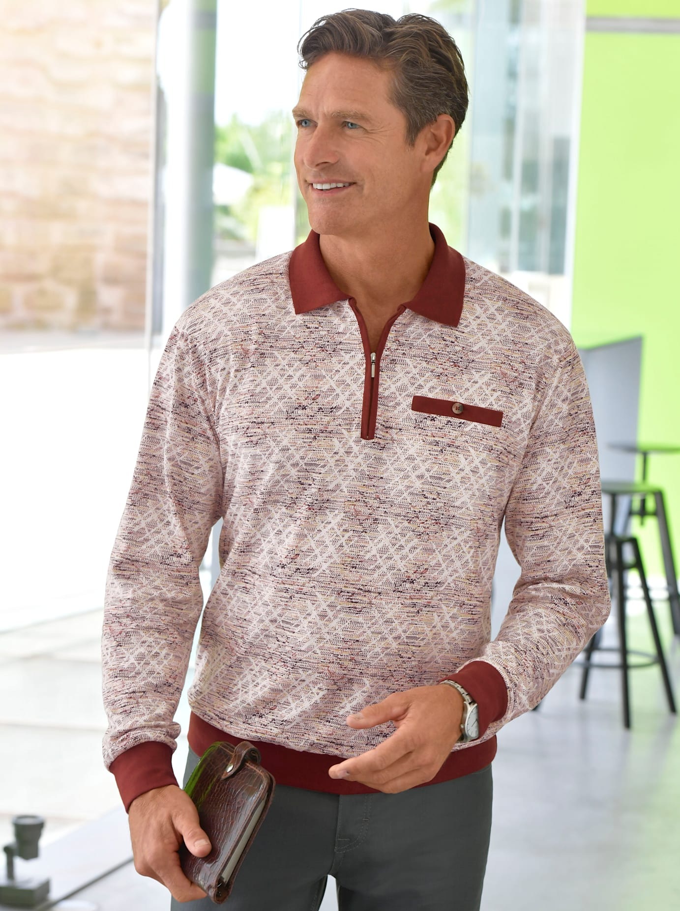 Marco Donati Poloshirt "Langarm-Poloshirt" 1 Stk. tlg. günstig online kaufen