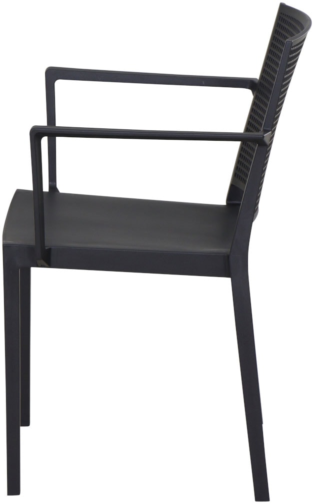 Siena Garden Gartensessel »Square 2er Set Stapelsessel anthrazit« Set, 2 Stk. tlg. Gestell, Polypropylen/Glasfaser