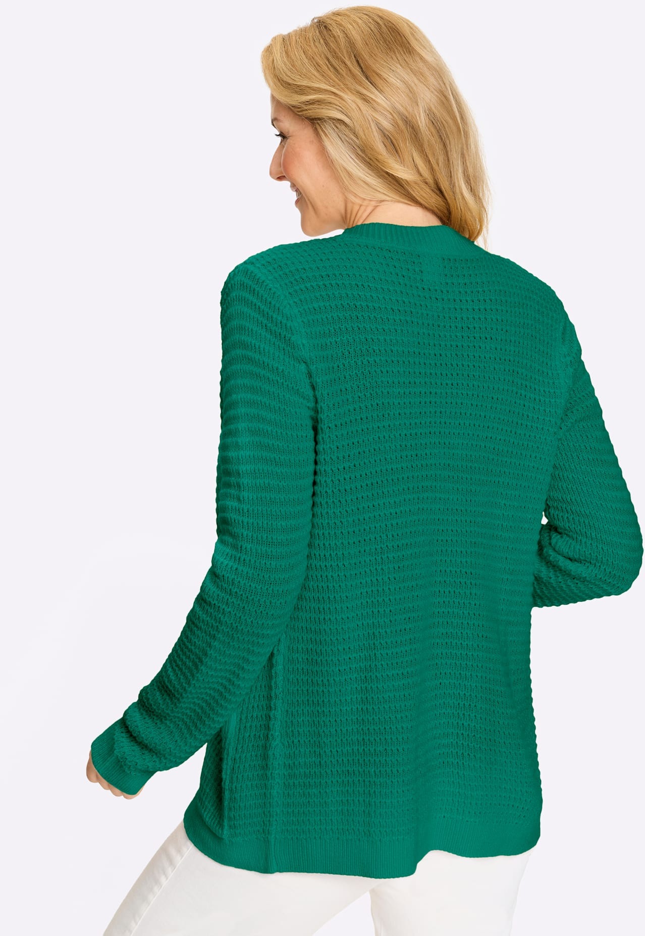 Cardigan CLASSIC BASICS, Damen, Gr. 46, smaragd, 100% Polyacryl, unifarben, Strickjacken 2
