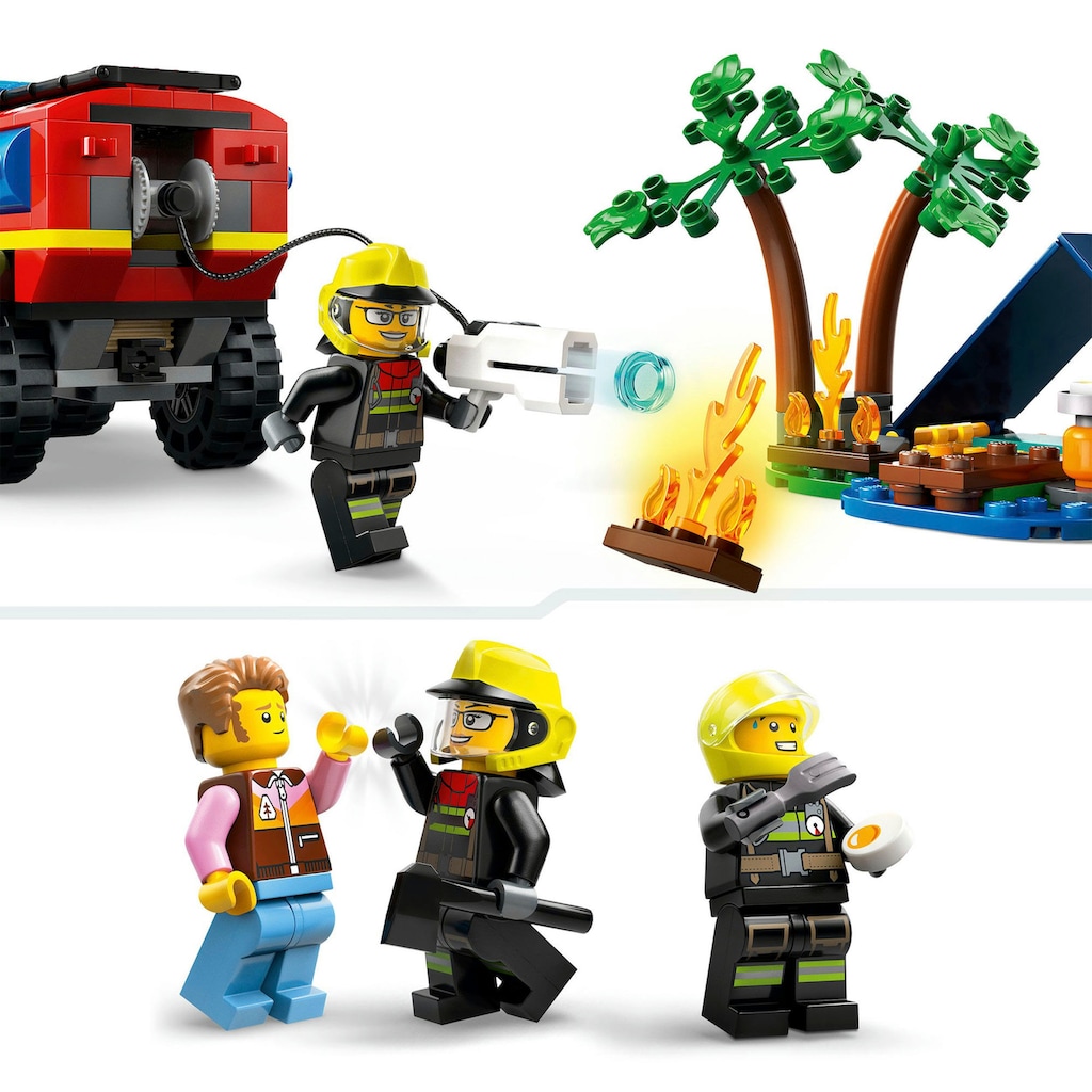 LEGO® Konstruktionsspielsteine »Feuerwehrgeländewagen mit Rettungsboot (60412), LEGO City«, (301 St.), Made in Europe