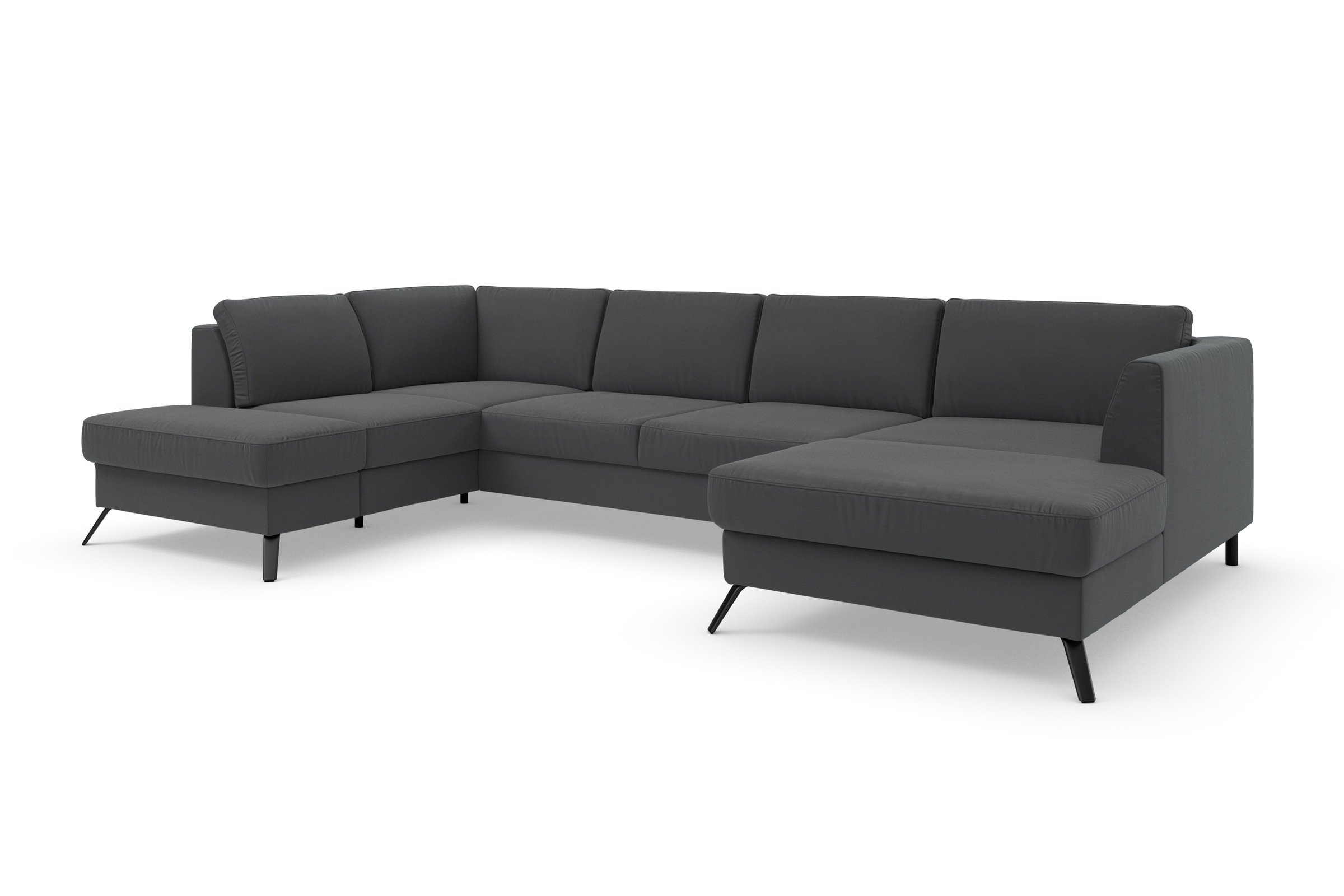 Thumbnail - sit&more Wohnlandschaft "Olsen U-Form" inklusive Sitztiefenverstellung, wahlweise mit Bettfunktion, 15cm hoch