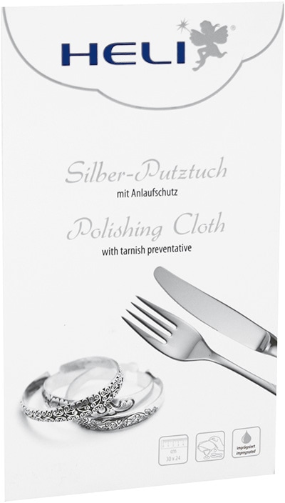 HELI Reinigungstuch »Schmuck Geschenk Schmuckpflege Silber-Putztuch für Silberschmuck«, Baumwolle, (1 St.), mit Zirkonia (synth.)