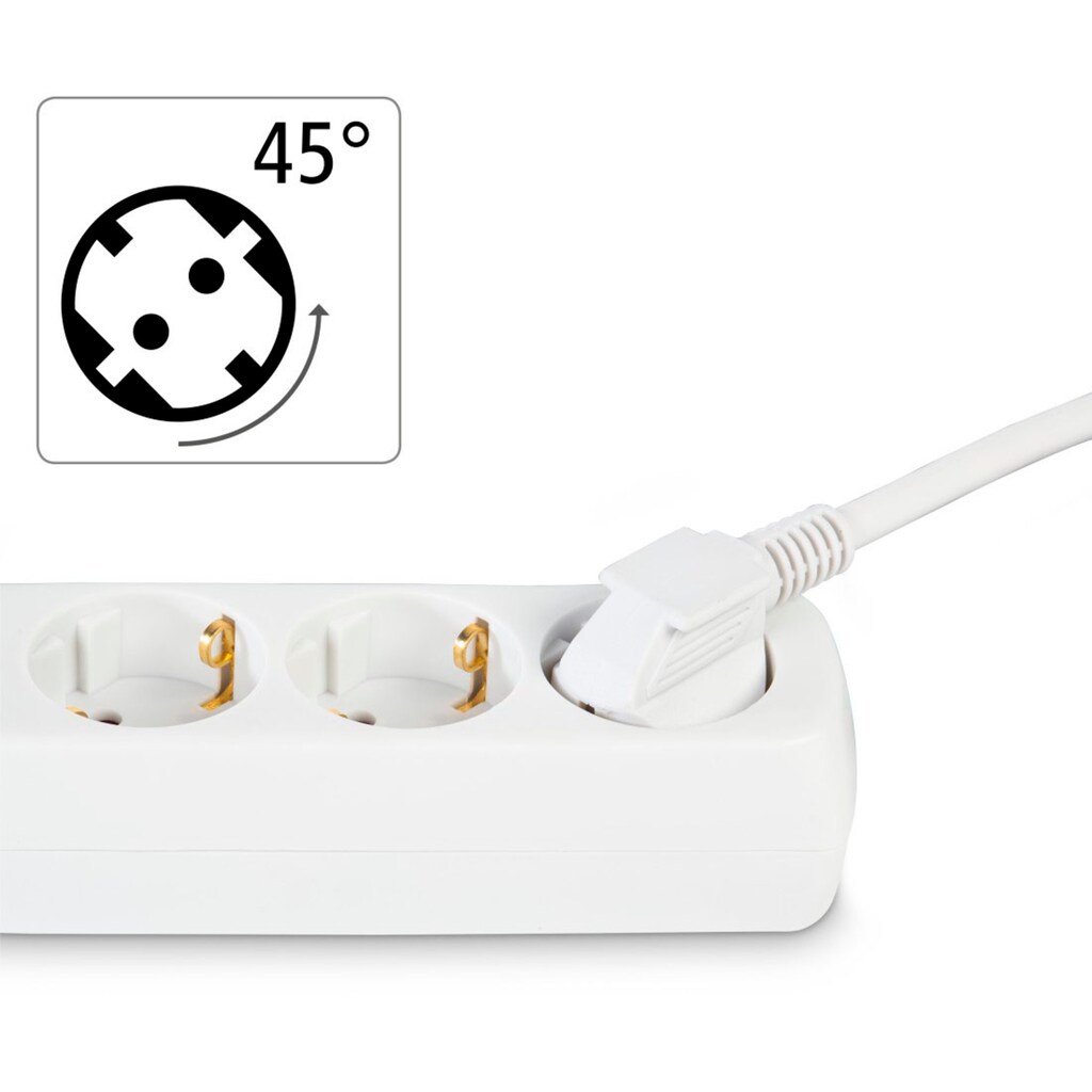 Hama Steckdosenleiste »Mehrfachsteckdose 3-fach, 5m in Weiß«, 3-fach, (Kabellänge 5 m)