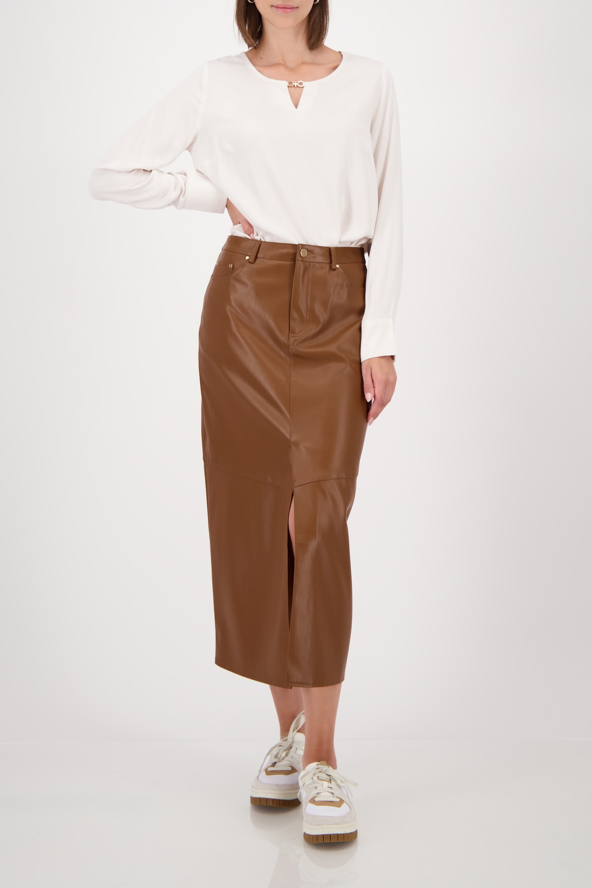 Monari Langarmbluse Regular fit mit Rundhalsausschnitt mit Schmuckdetail