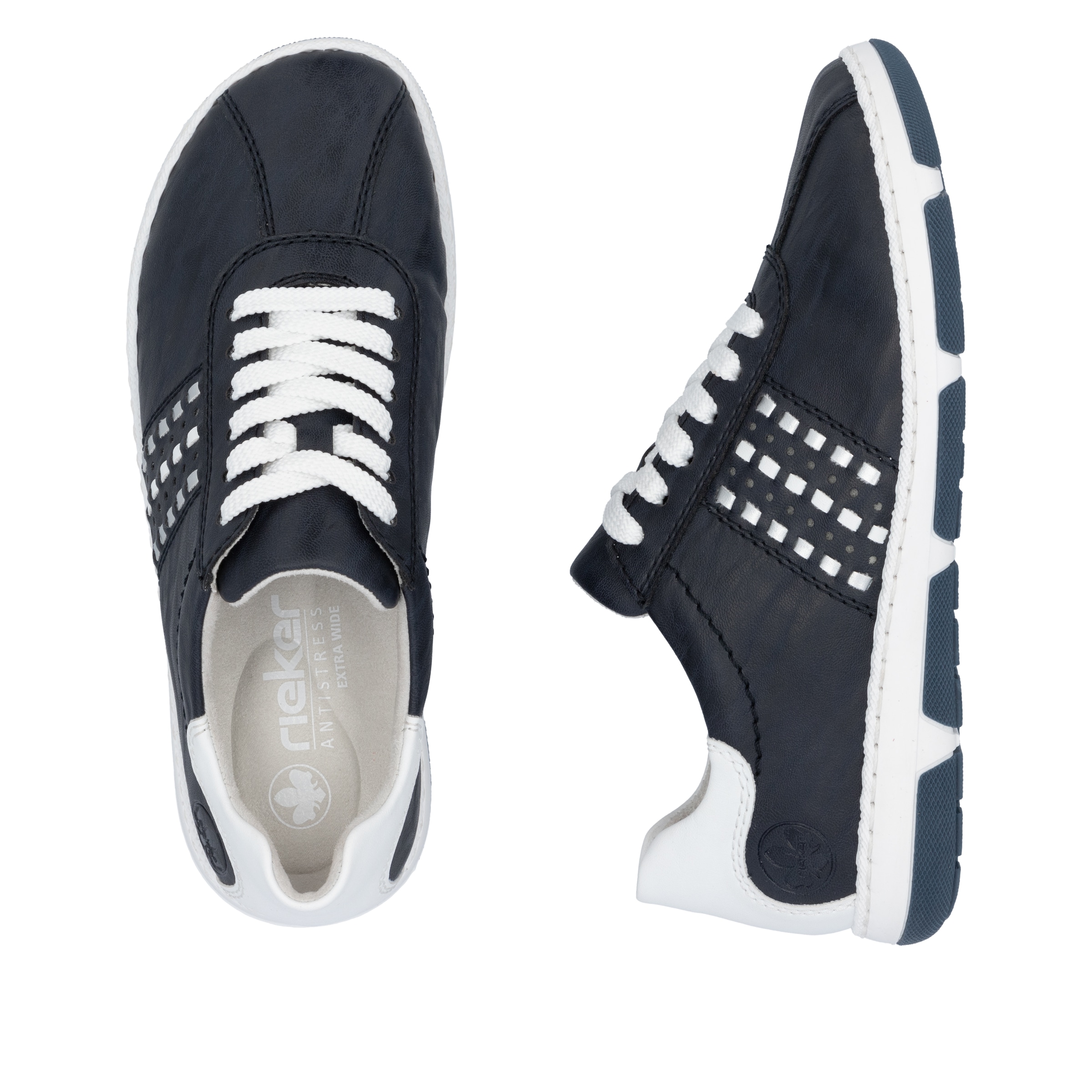 Rieker Sneaker, Halbschuh, Freizeitschuh, Schnürschuh mit gepolstertem Schaftrand