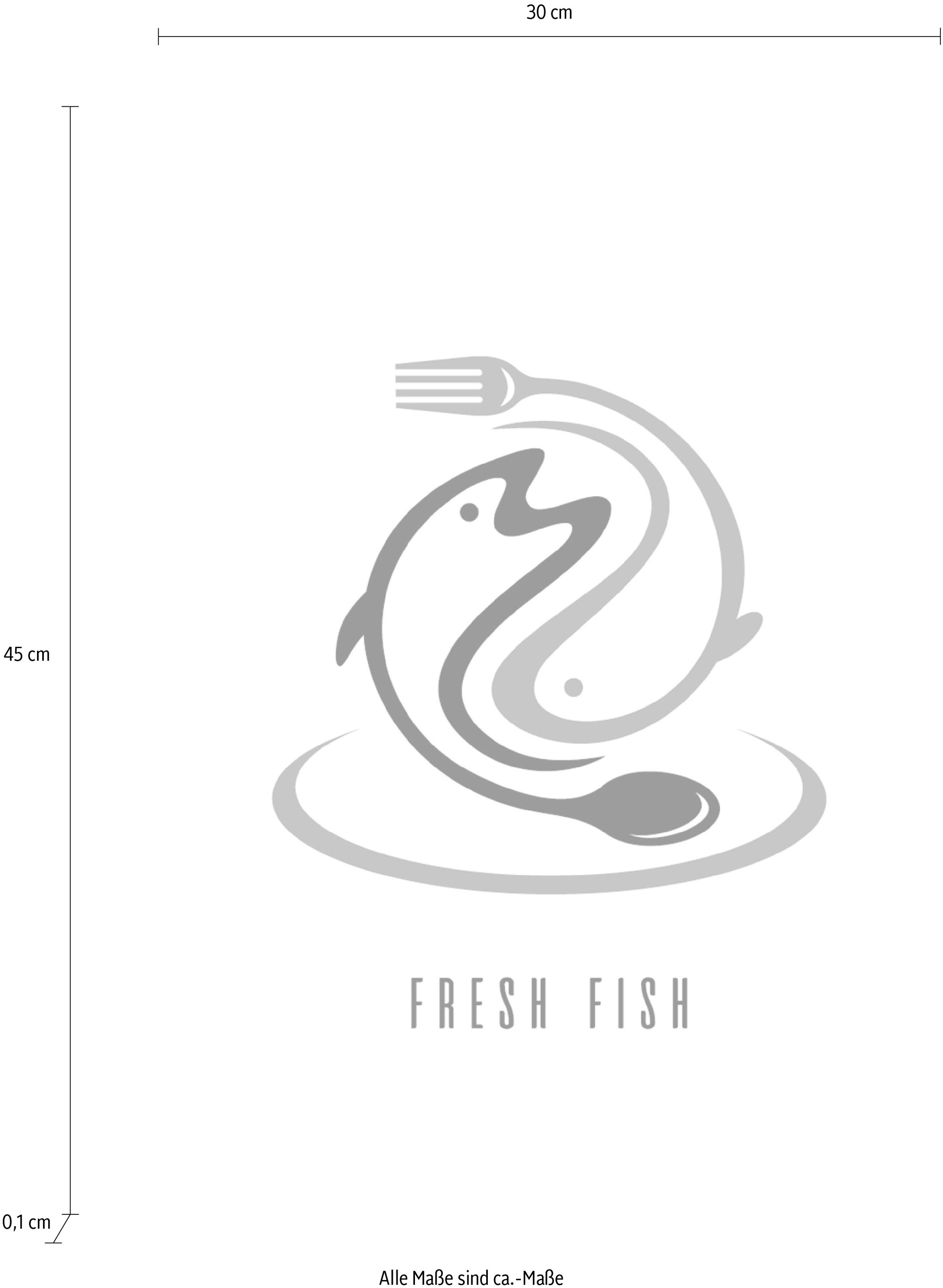 queence Wanddekoobjekt "FRESH FISH", Stahlschild, Blechschild, Spruch, Witz günstig online kaufen