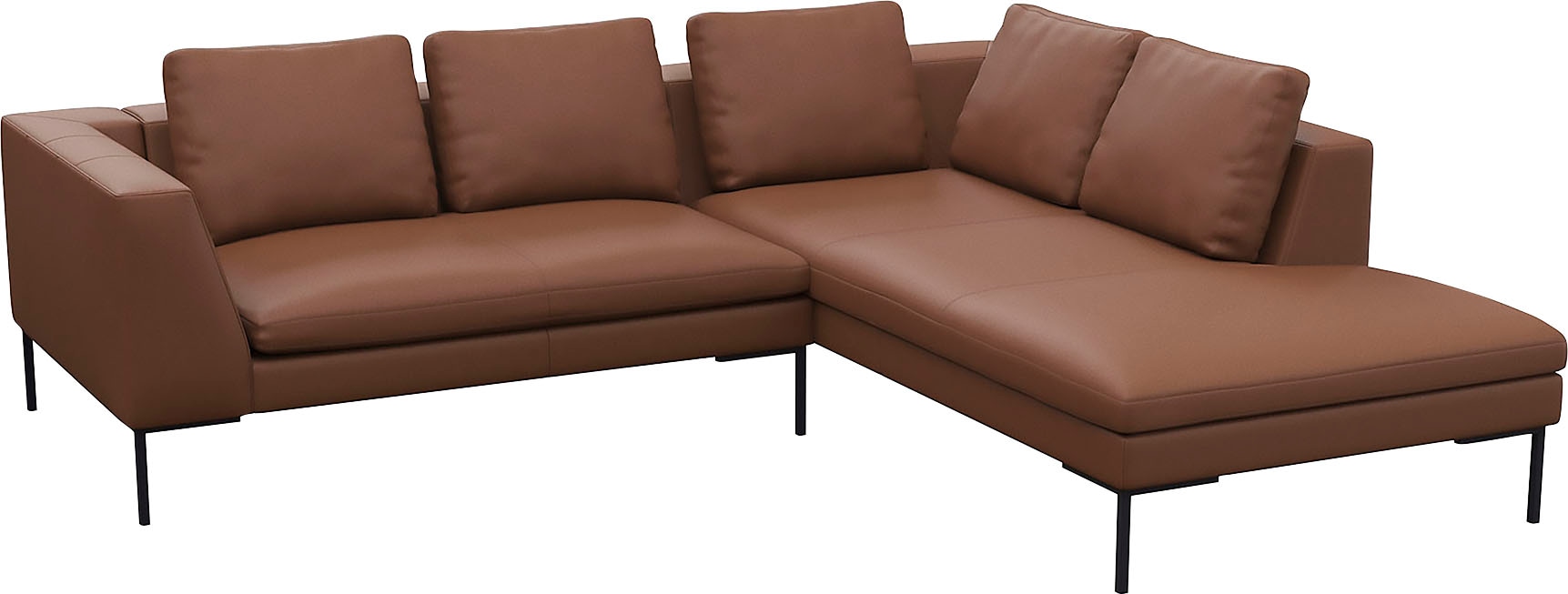 FLEXLUX Ecksofa »Loano, superbequemer Sitzkomfort durch Kaltschaum im Sitz, L-Form«, modernes Sofa, frei im Raum stellbar, lose Kissen, hoher Fuß