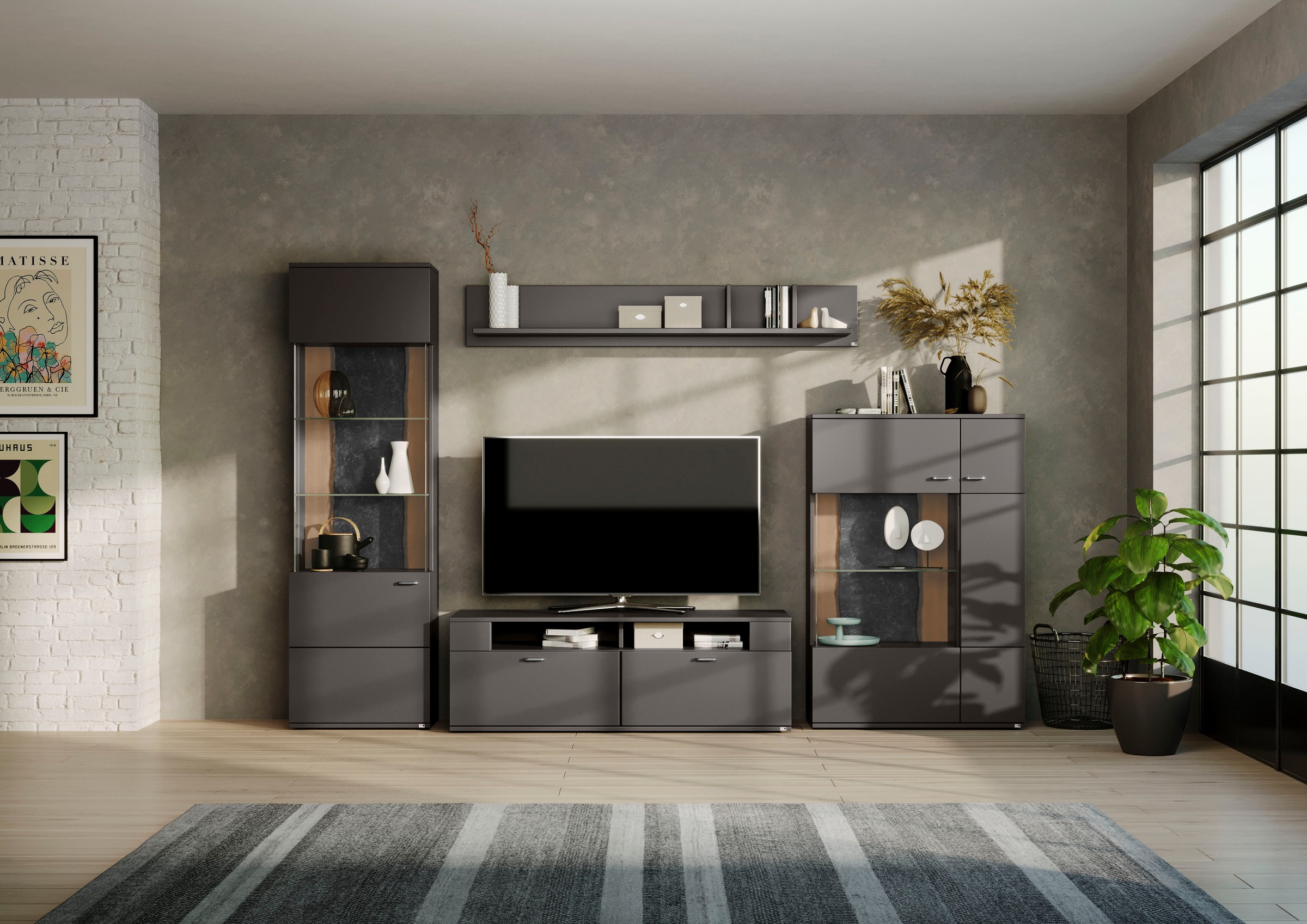 set one by Musterring Wohnwand "TACOMA" Set, 4 Stk. tlg. Typ 02, mit Wandbo günstig online kaufen