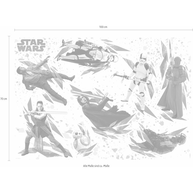 Komar Wandtattoo »Star Wars The Last Jedi«, 100x70 cm (Breite x Höhe), selbstklebendes  Wandtattoo | BAUR