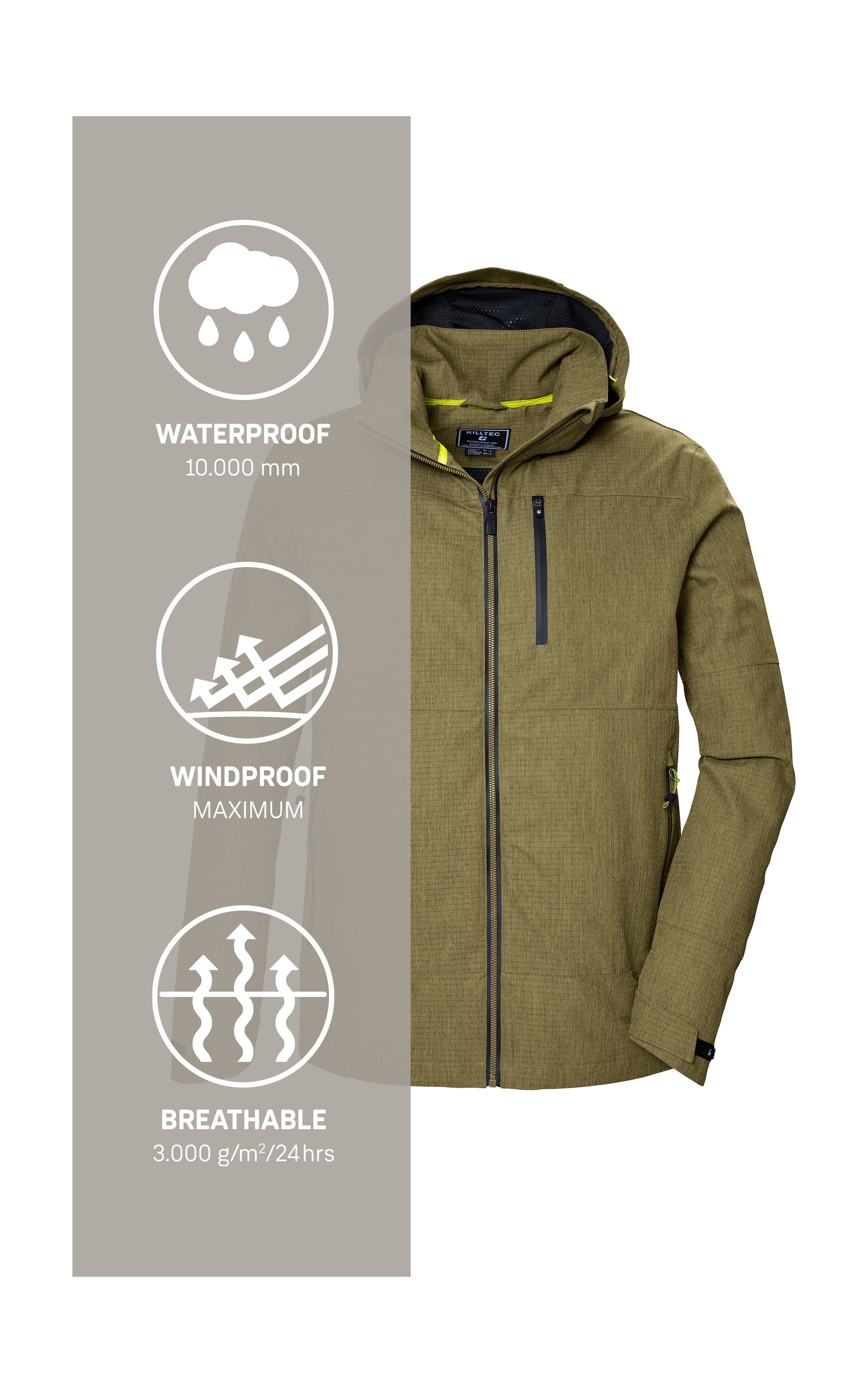 Killtec Outdoorjacke »KOS 74 MN JCKT«, wind- u wasserdicht, atmungsaktiv, PFAS-frei imprägniert