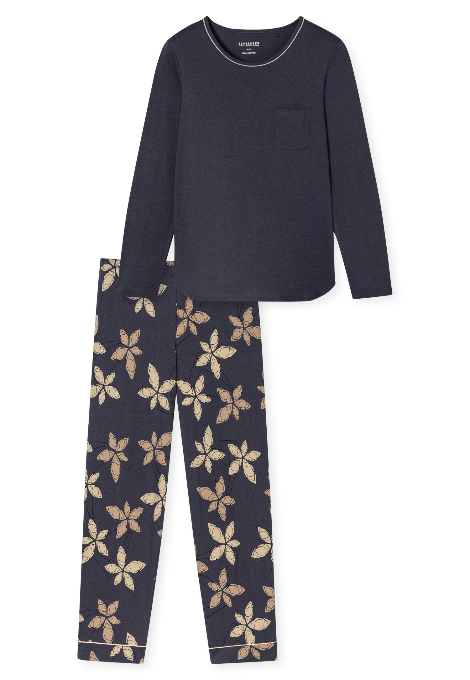 Schiesser Schlafanzug "Comfort Nightwear", (2 tlg.), Baumwollmischung, Rund günstig online kaufen