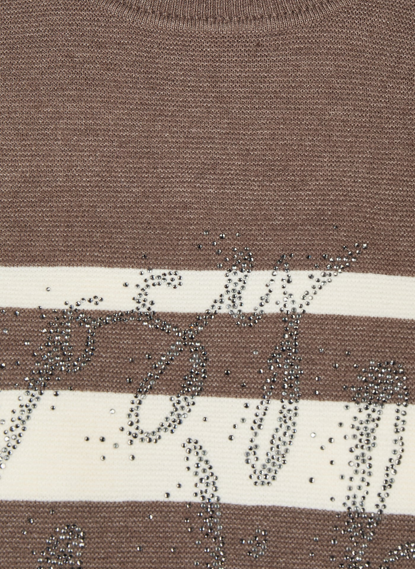 Rabe Strickpullover im Streifen-Design und mit Glitzer-Wording