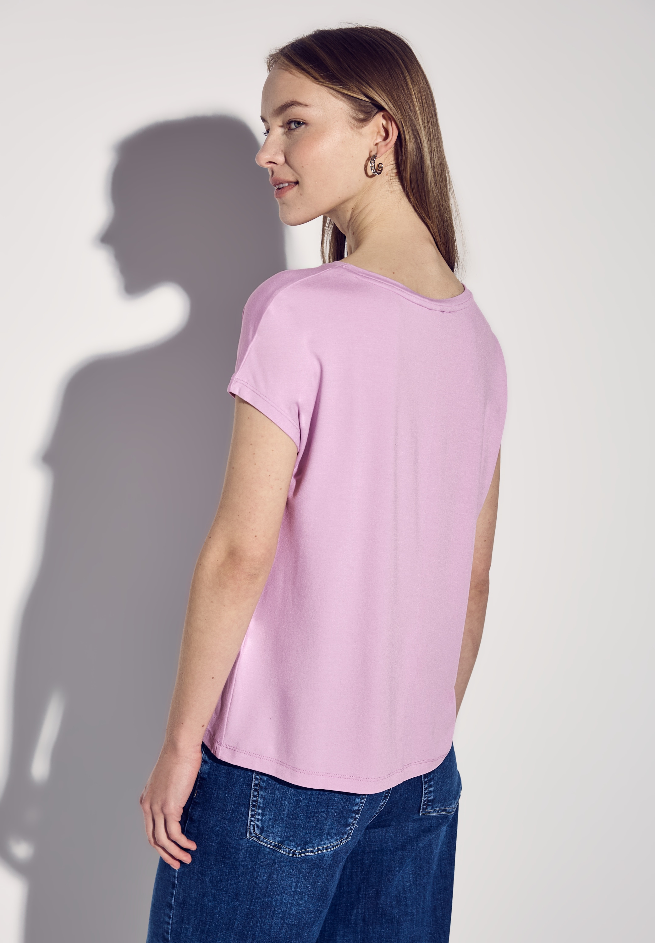 STREET ONE T-Shirt, aus softem Materialmix