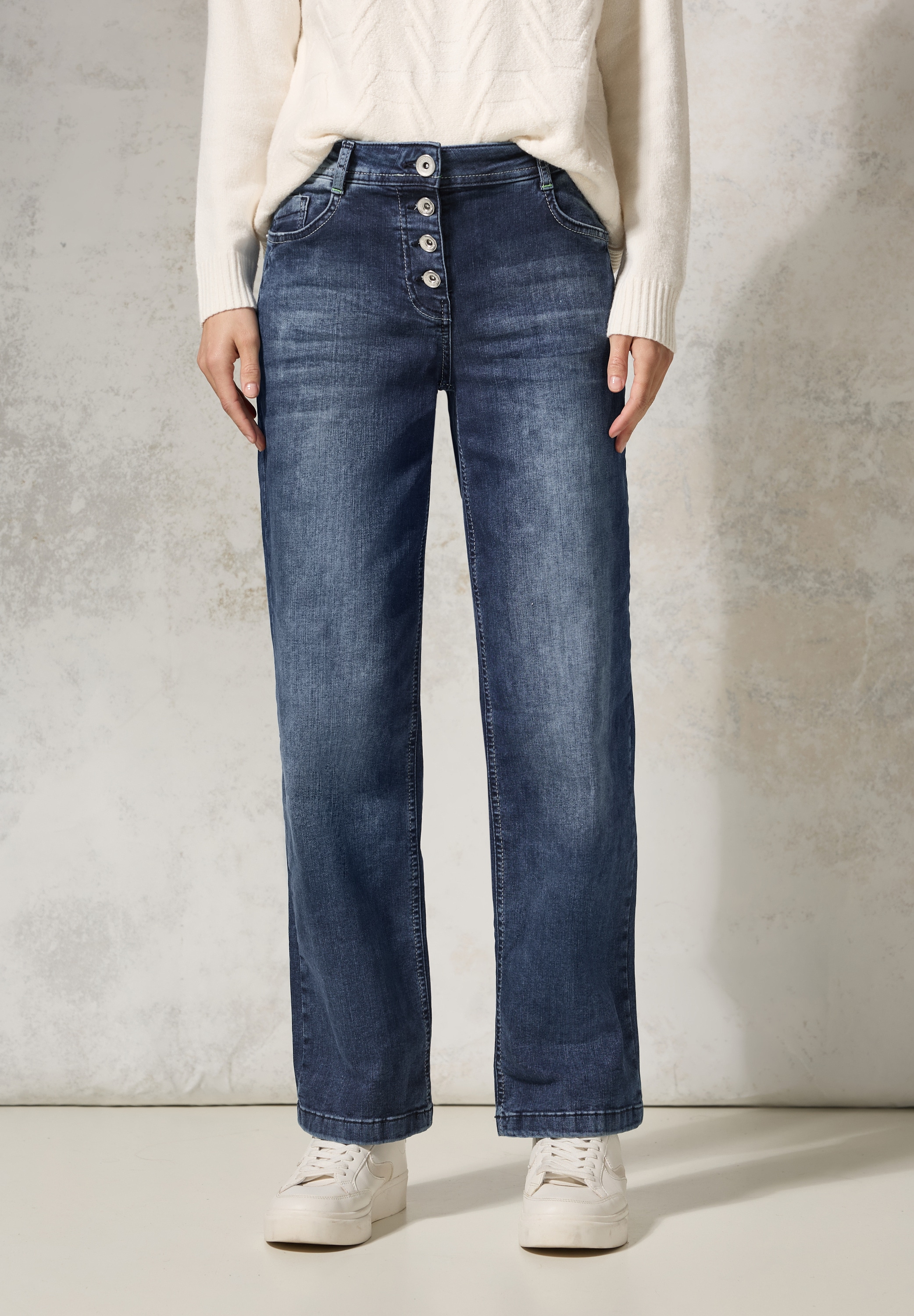 Cecil Loose-fit-Jeans, mit Knopfleiste
