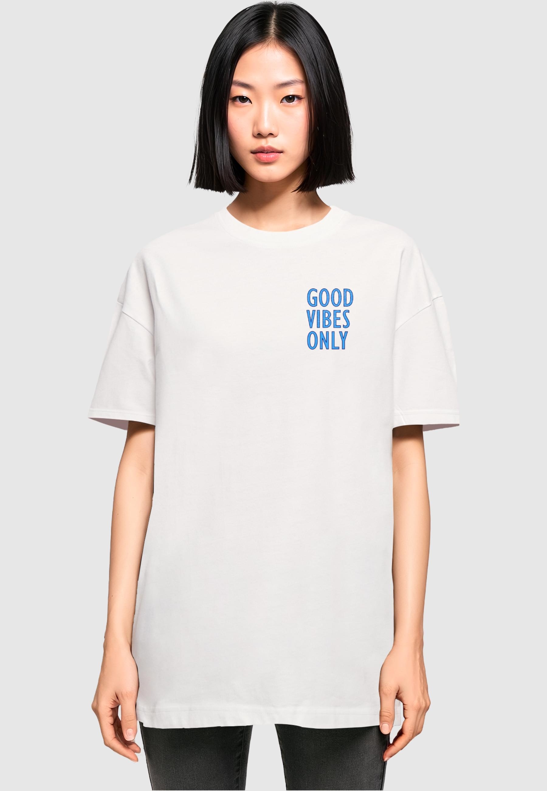 Merchcode T-Shirt »Merchcode Damen Ladies Good Vibes Only Oversized Boyfriend Tee«, (1 tlg.)