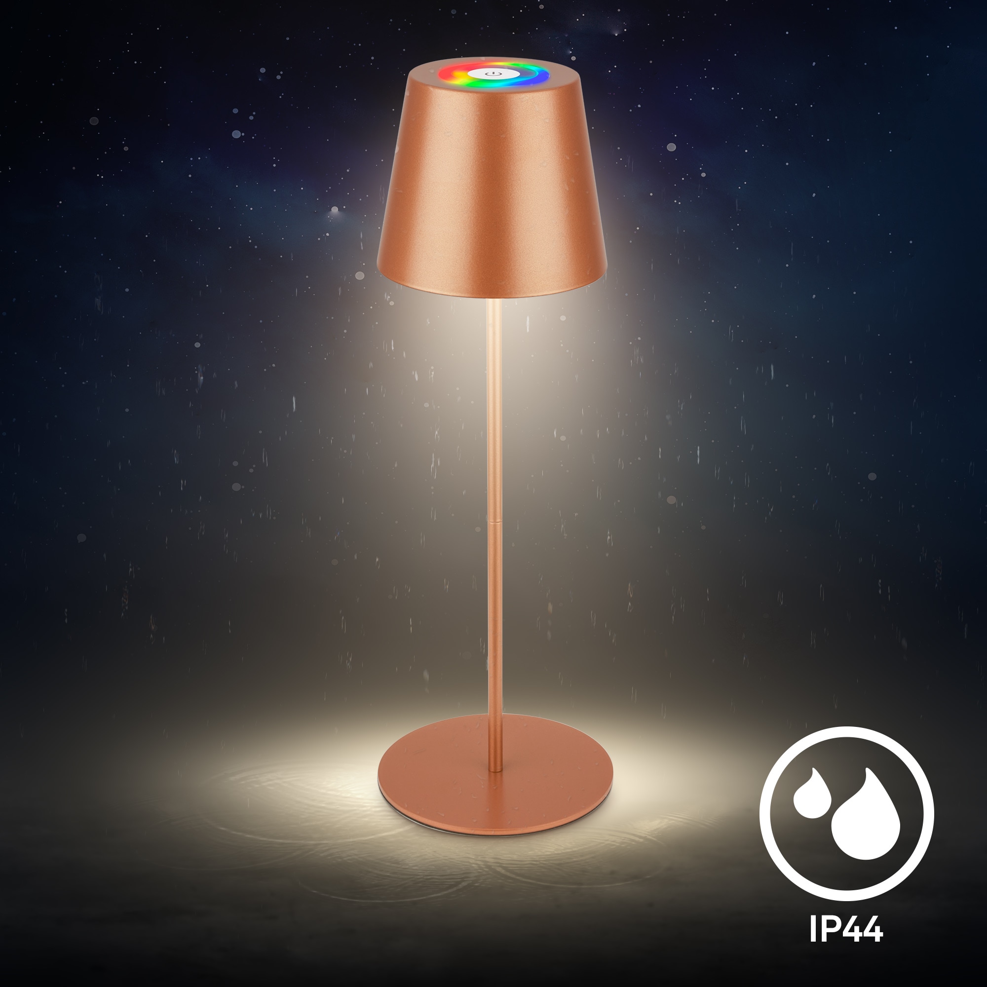 Briloner Leuchten LED Außen-Tischleuchte »RGB/W Akku Tischleuchte, IP44, 2,5W, inkl. Flaschenhalter«, Leuchtmittel LED-Modul | LED fest integriert