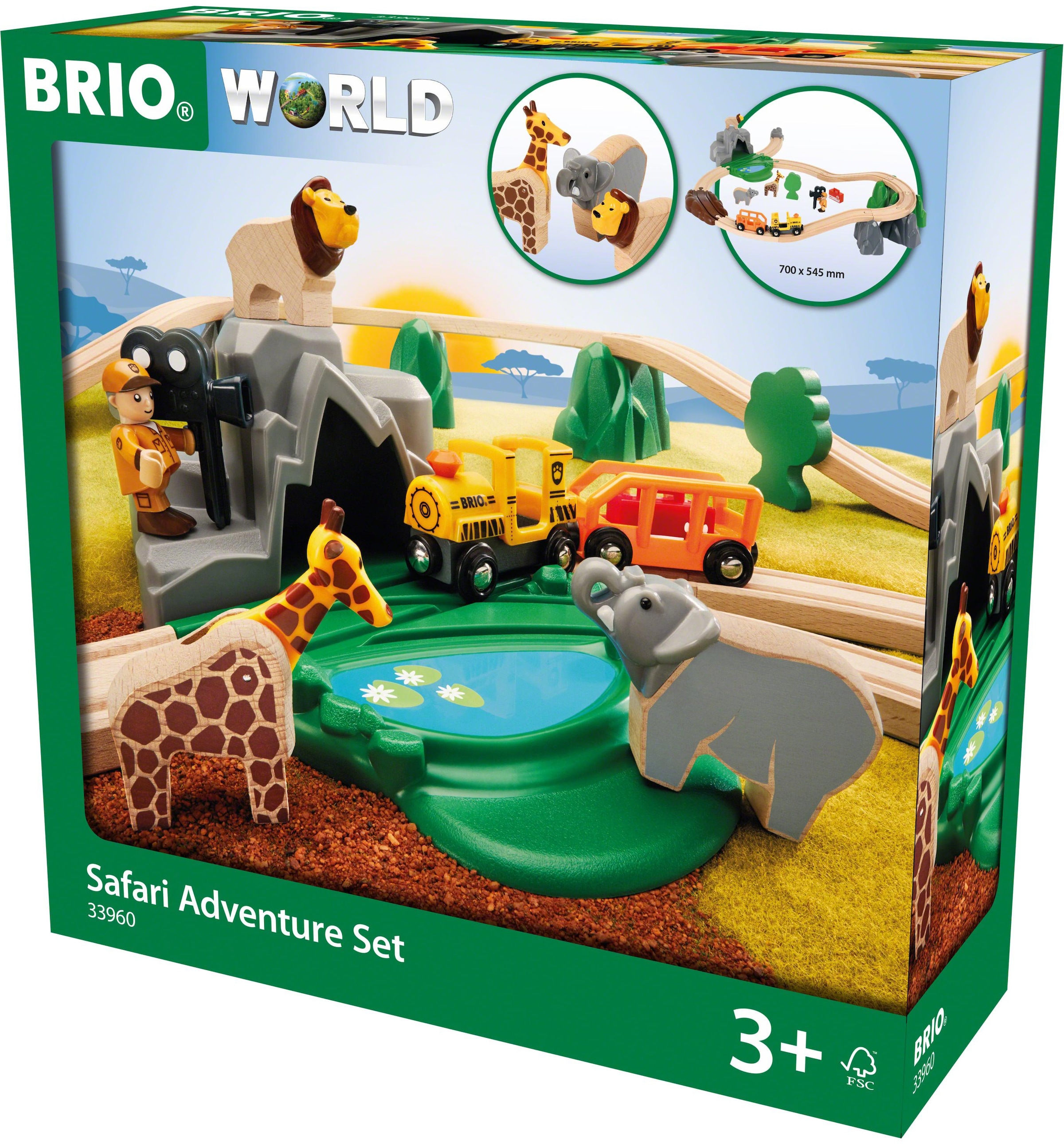 BRIO® Spielzeug-Eisenbahn »BRIO® WORLD, Safari Bahn Set«, FSC® - schützt Wald