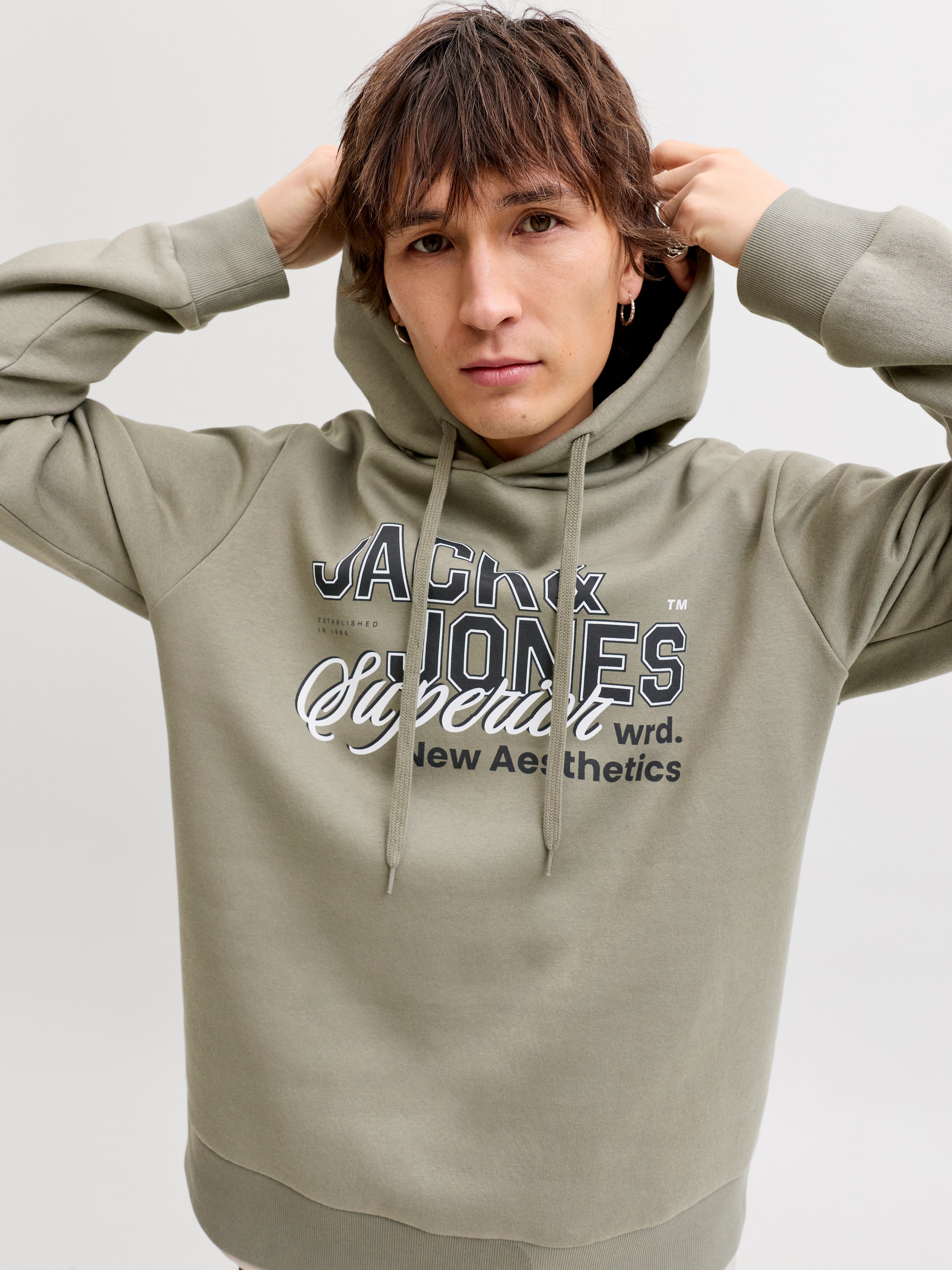 Jack & Jones Sweat à Capuche 12279649 Logo 2 Colors Vetiver M Homme 3