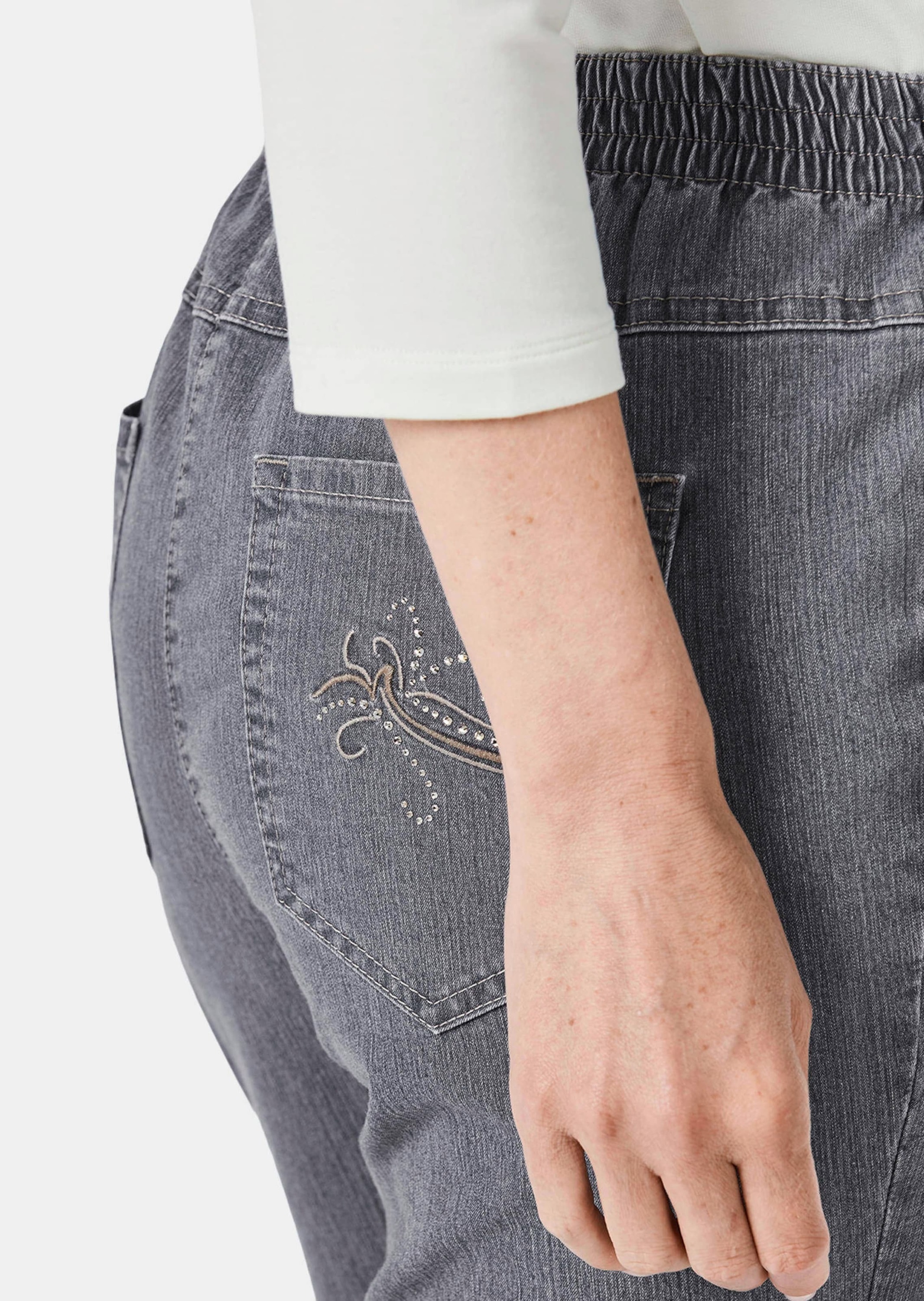 GOLDNER Regular-fit-Jeans »Jeansschlupfhose MARTHA Edel geschmückte Jeansschlupfhose MARTHA«