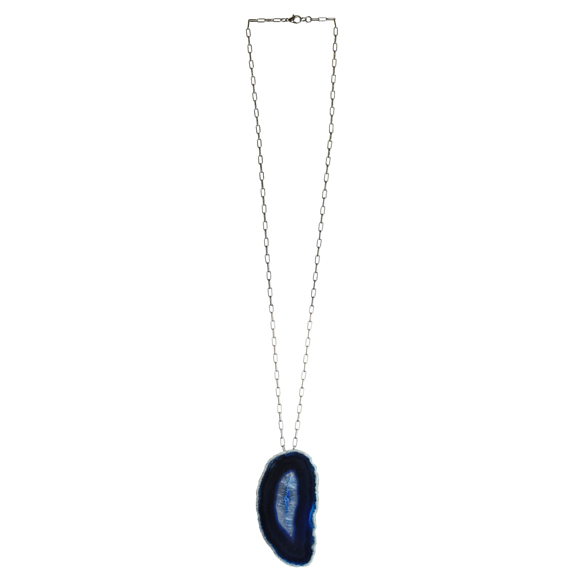 Steuer Kette mit Anhänger »Achat-Anhänger blau oval«