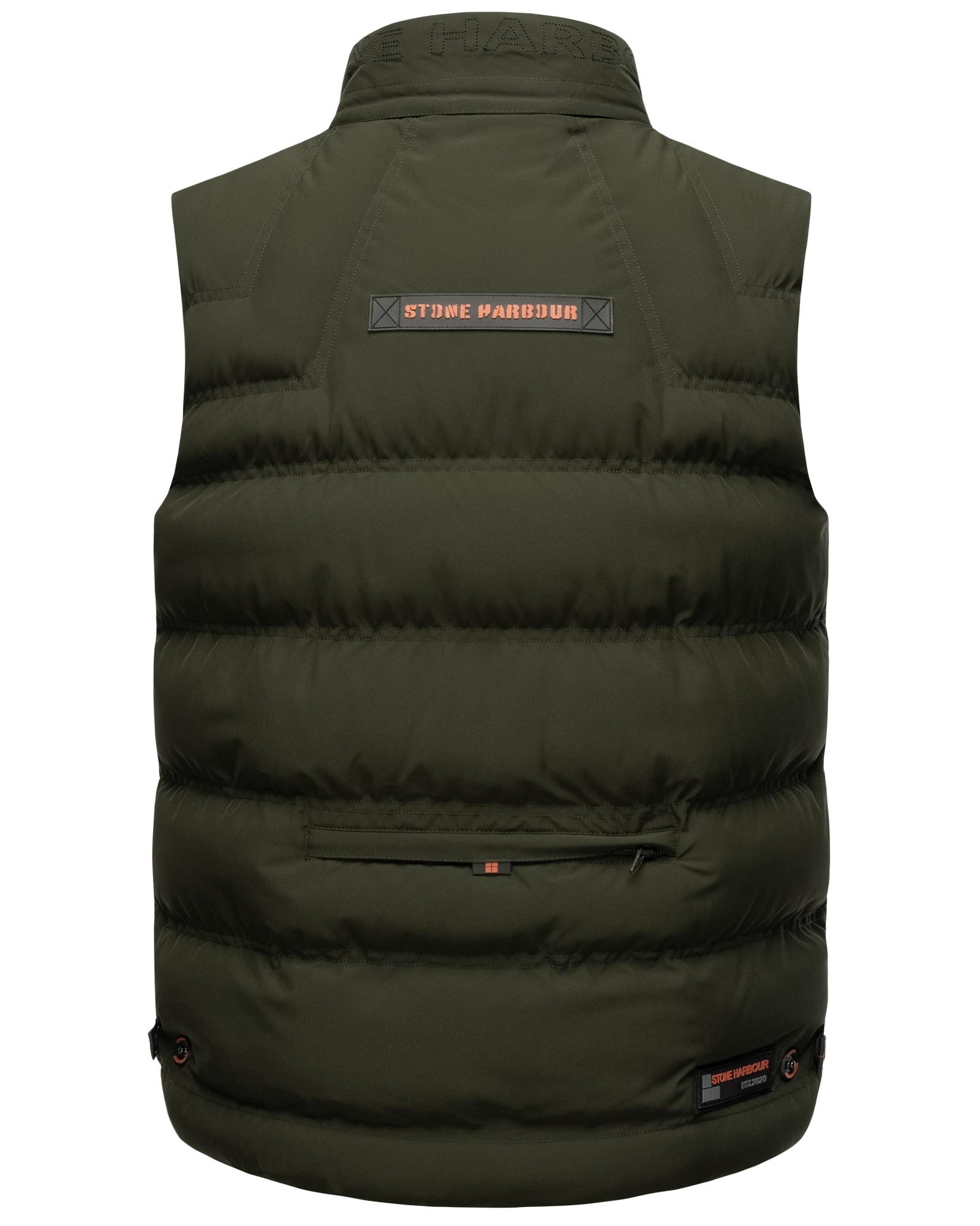 Stone Harbour Steppweste »Egoor«, Sportliche Outdoorweste mit abnehmbarer Kapuze