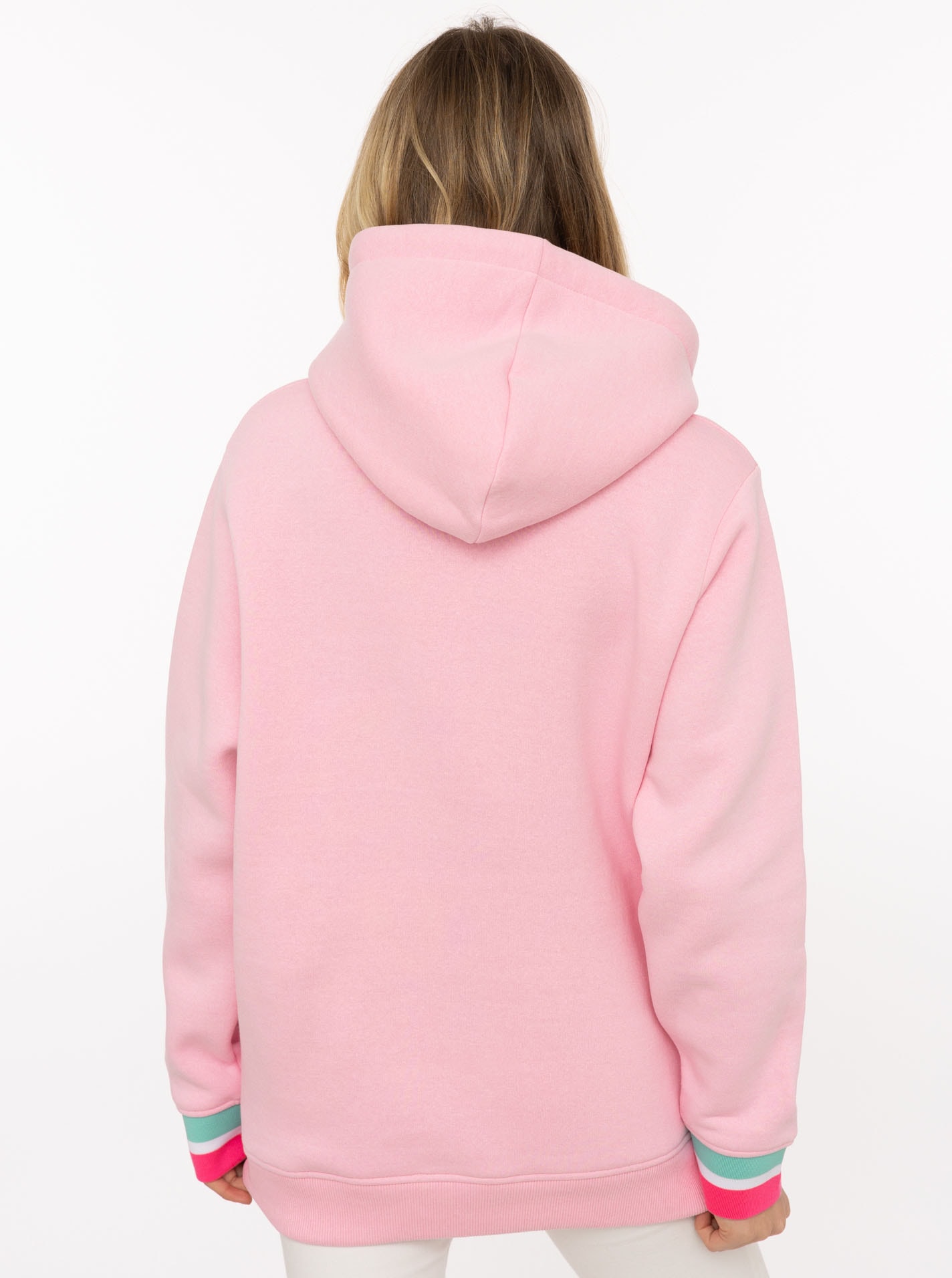 Zwillingsherz Hoodie »"Be Patient"«, Schriftzug und Blüte, gestreifte Ärmelbündchen, Kapuze
