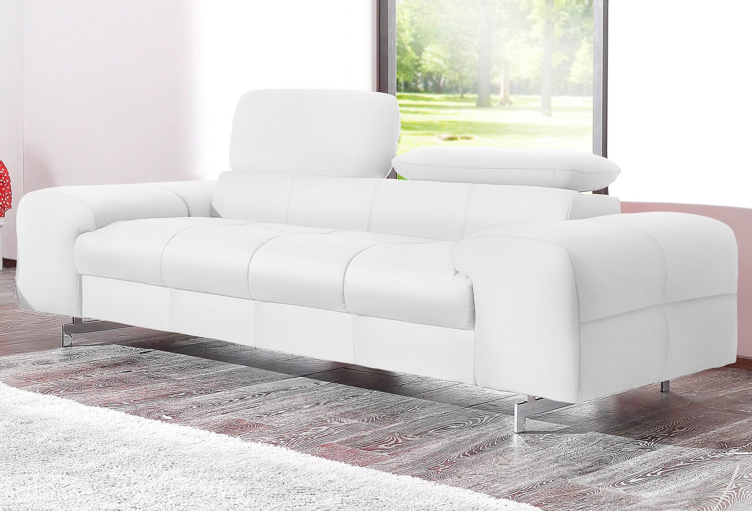 COTTA 2-Sitzer "Chef", Big-Sofa mit Kopfteilverstellung, edle Metallkufen günstig online kaufen