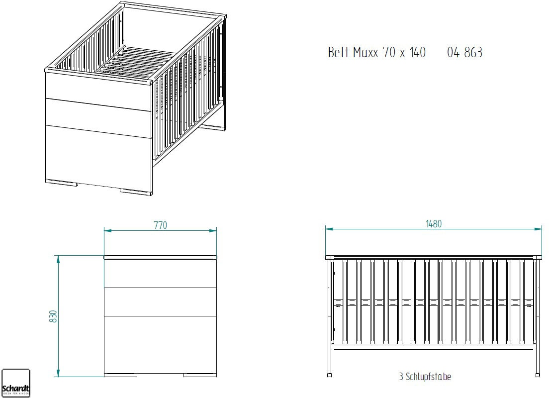 | Schardt und (Set, mit Schrank, in Schrank Babyzimmer-Komplettset BAUR Boathouse«, Made 3 Wickelkommode Germany; »Maxx Kinderbett, Wickelkommode), Kinderbett, bestellen St.,