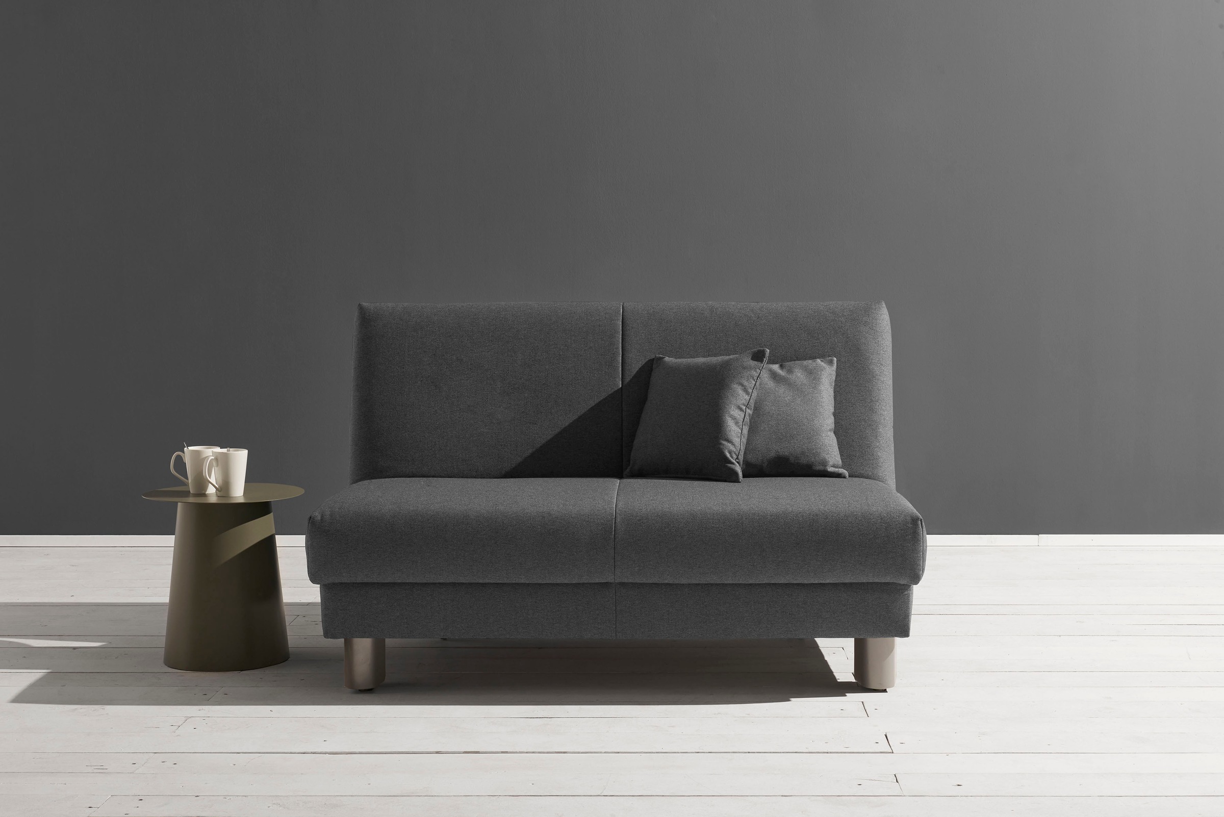 ell + ell Schlafsofa »Enny«, Liegefläche Breite 120 oder 140 cm, Liegehöhe 40 cm, Füße alufarben
