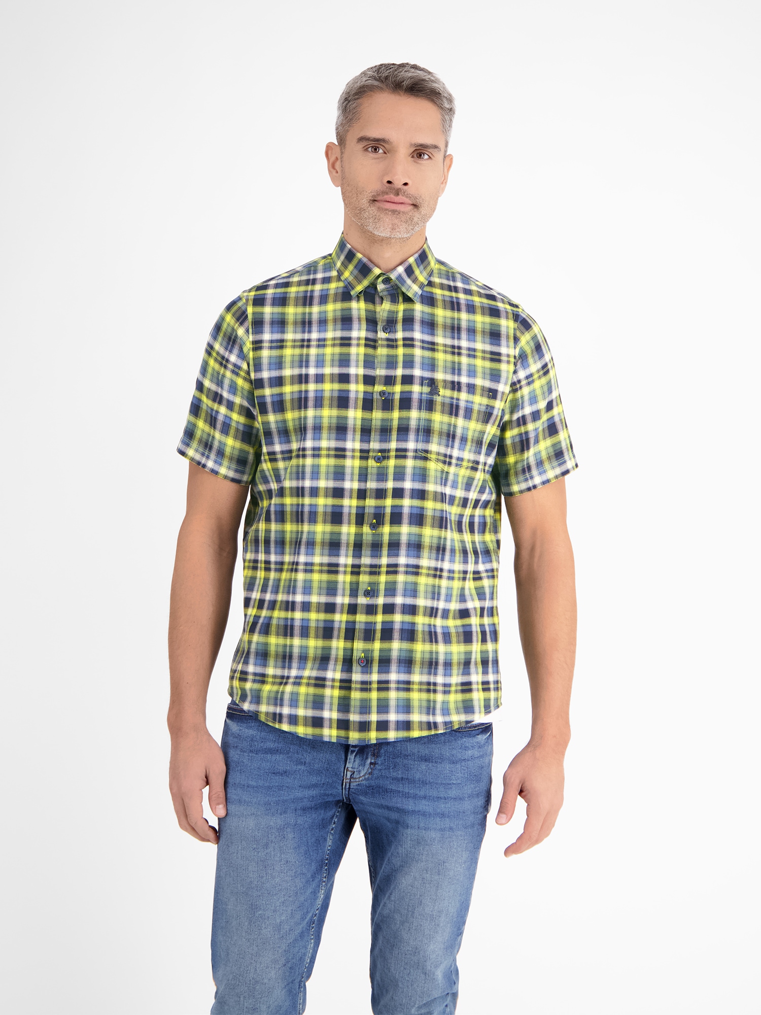 LERROS Kurzarmhemd "Kariertes Halbarmhemd in Strukturqualität" günstig online kaufen