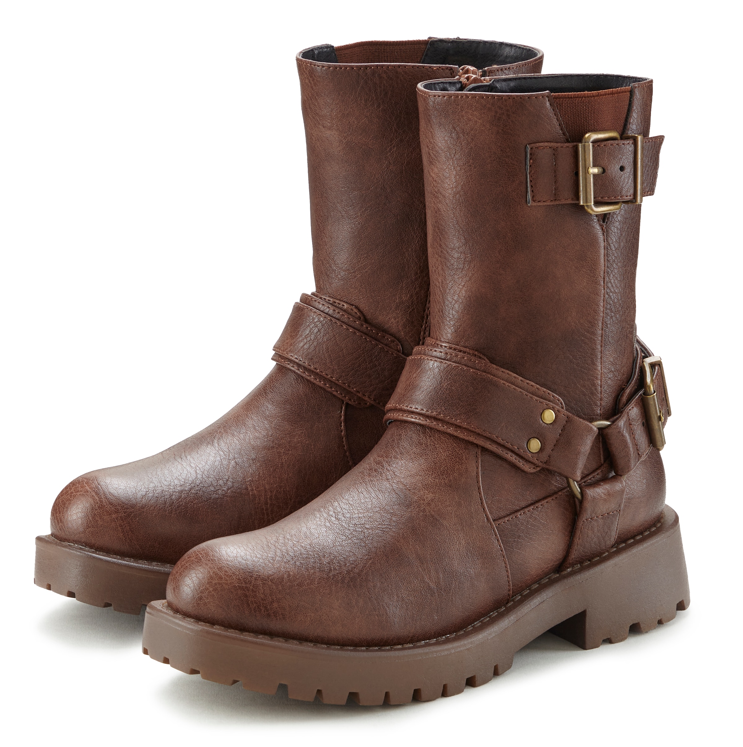 LASCANA Bikerboots "Stiefel, Stiefelette," mit trendigen Zierschnallen