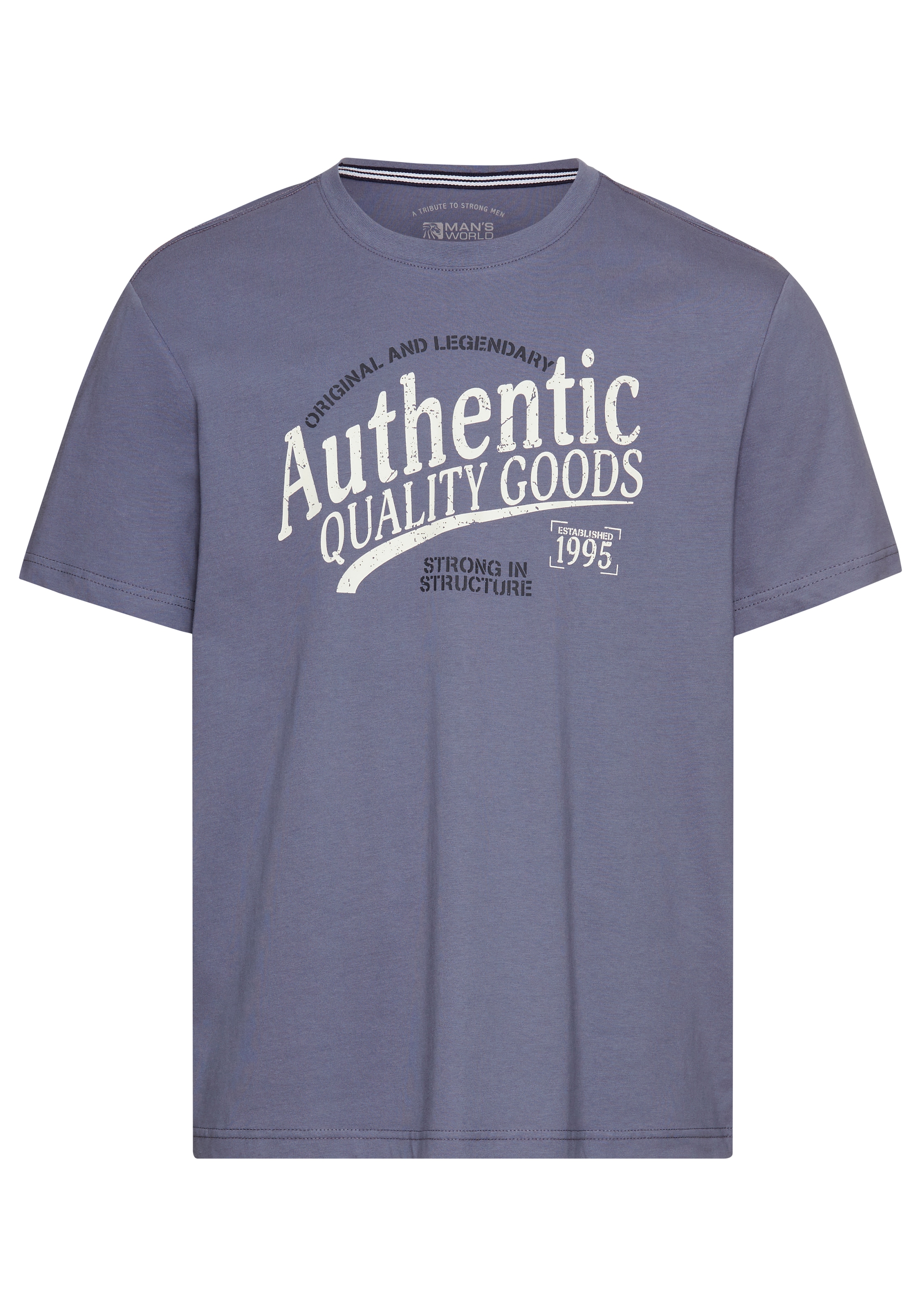 Man's World T-Shirt, mit großem sportlichen Logo-Print